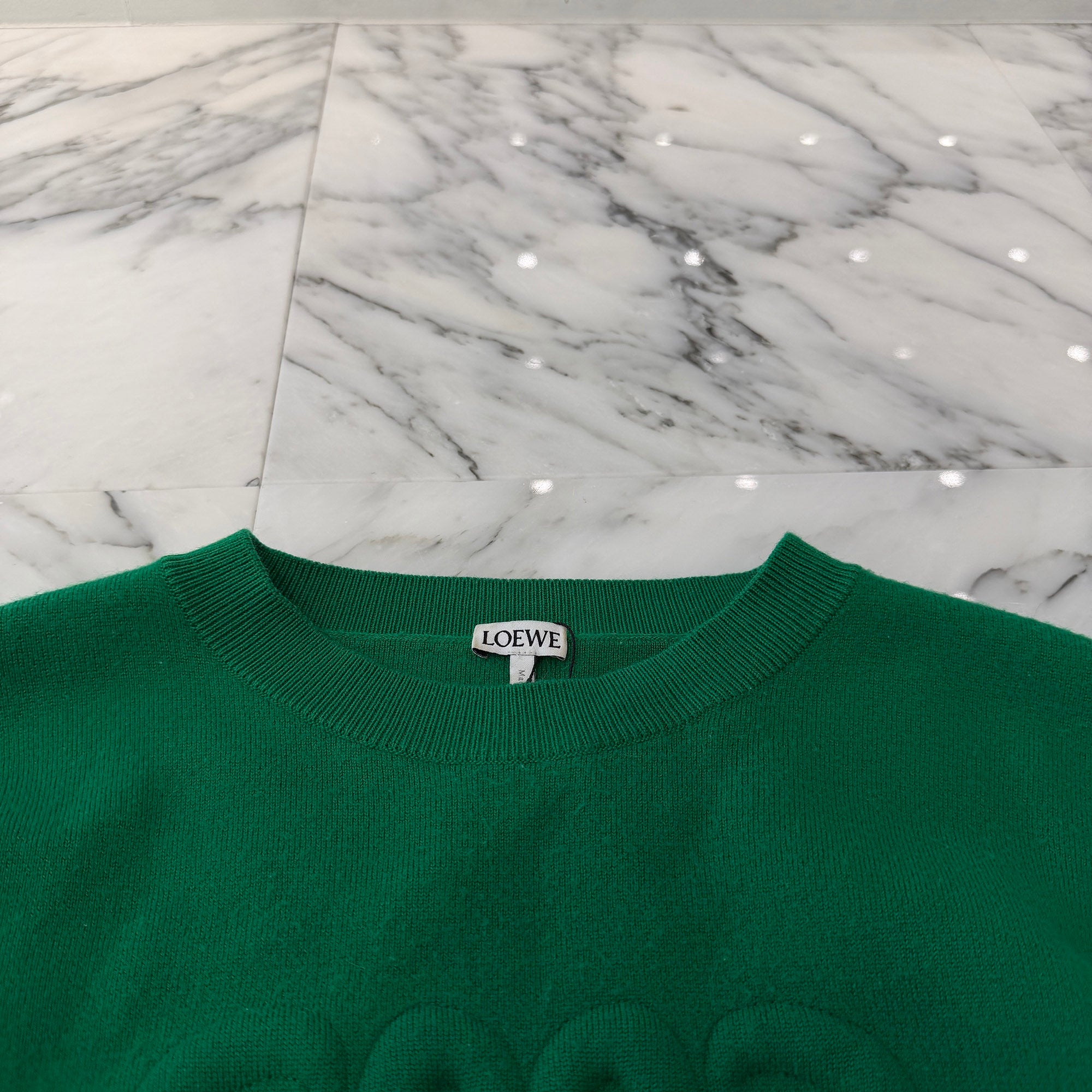 LOEWE 2022AW Anagram Logo Debossed Wool Sweater H526Y14KEE Size M ロエベ アナグラムロゴ デボス加工 ウール セーター サイズM