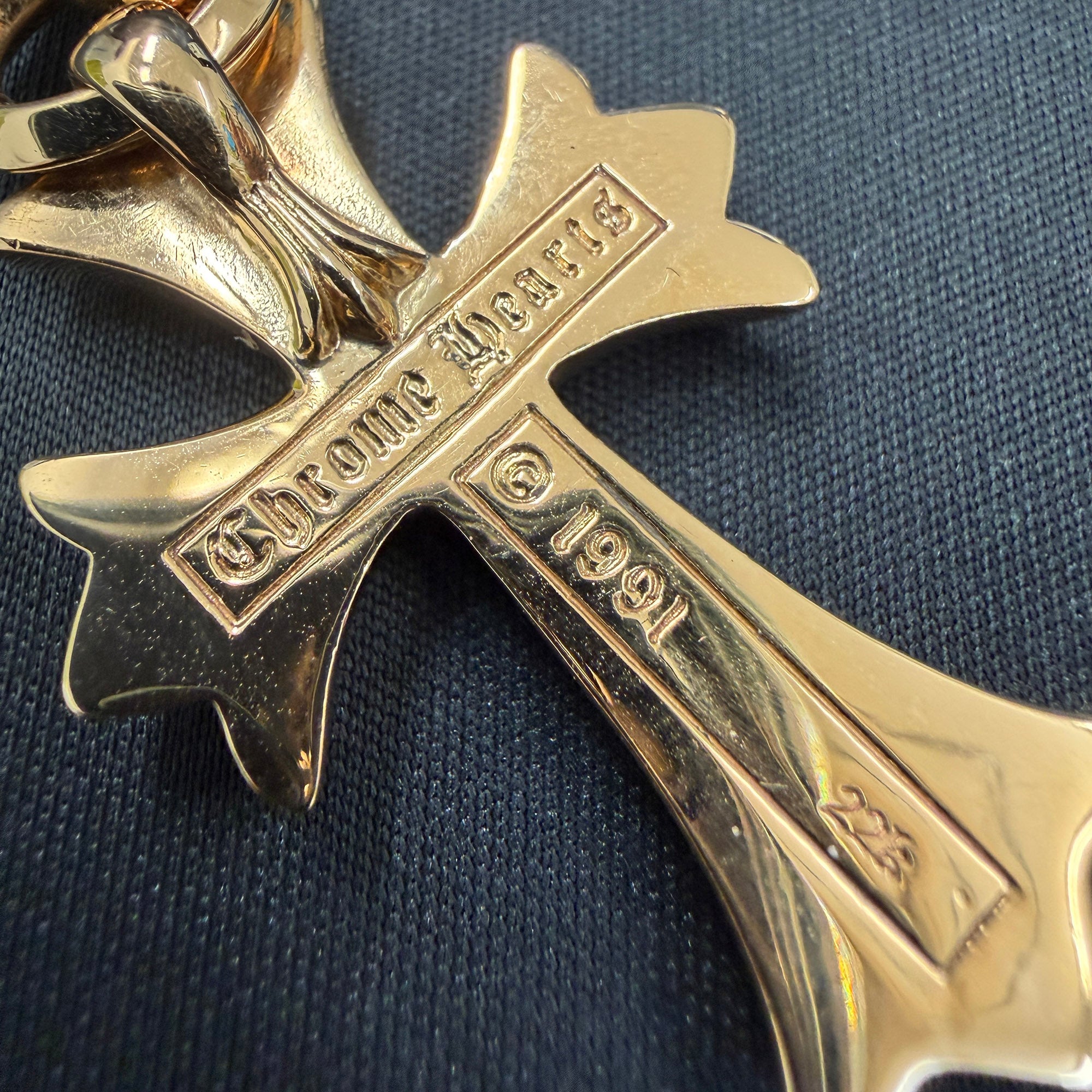 CHROME HEARTS 22K Small CH Cross Pave Diamond With Bail Pendent Top クロムハーツ 22K スモール CHクロス パヴェダイヤモンド ウィズ ベイル ペンダントトップ