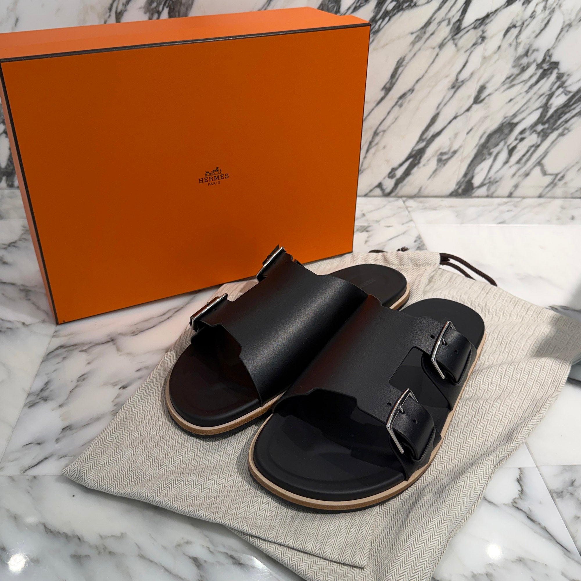 HERMES "NAXOS" Leather Sandal H262914ZH01 Size 43(JP約28cm) エルメス "ナクソス" レザーサンダル サイズ43(JP約28cm)