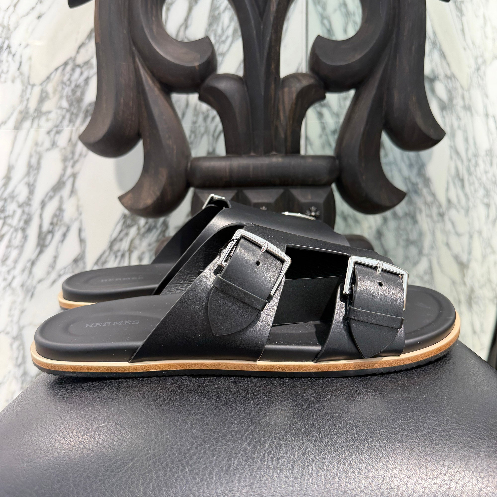 HERMES "NAXOS" Leather Sandal H262914ZH01 Size 43(JP約28cm) エルメス "ナクソス" レザーサンダル サイズ43(JP約28cm)