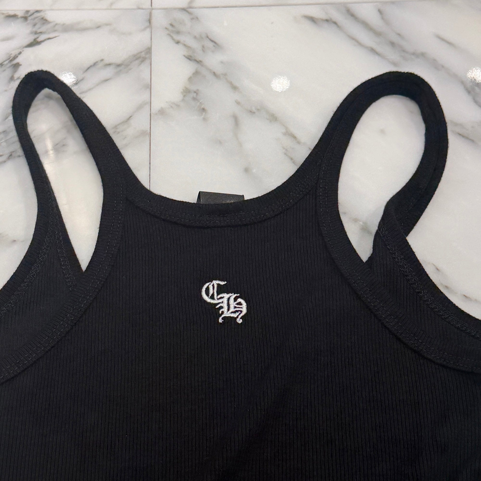 CHROME HEARTS Y NOT CH Plus Logo Embroidery Rayon Camisole Size S クロムハーツ ワイノット CHプラス ロゴ刺繍 レーヨン キャミソール サイズS