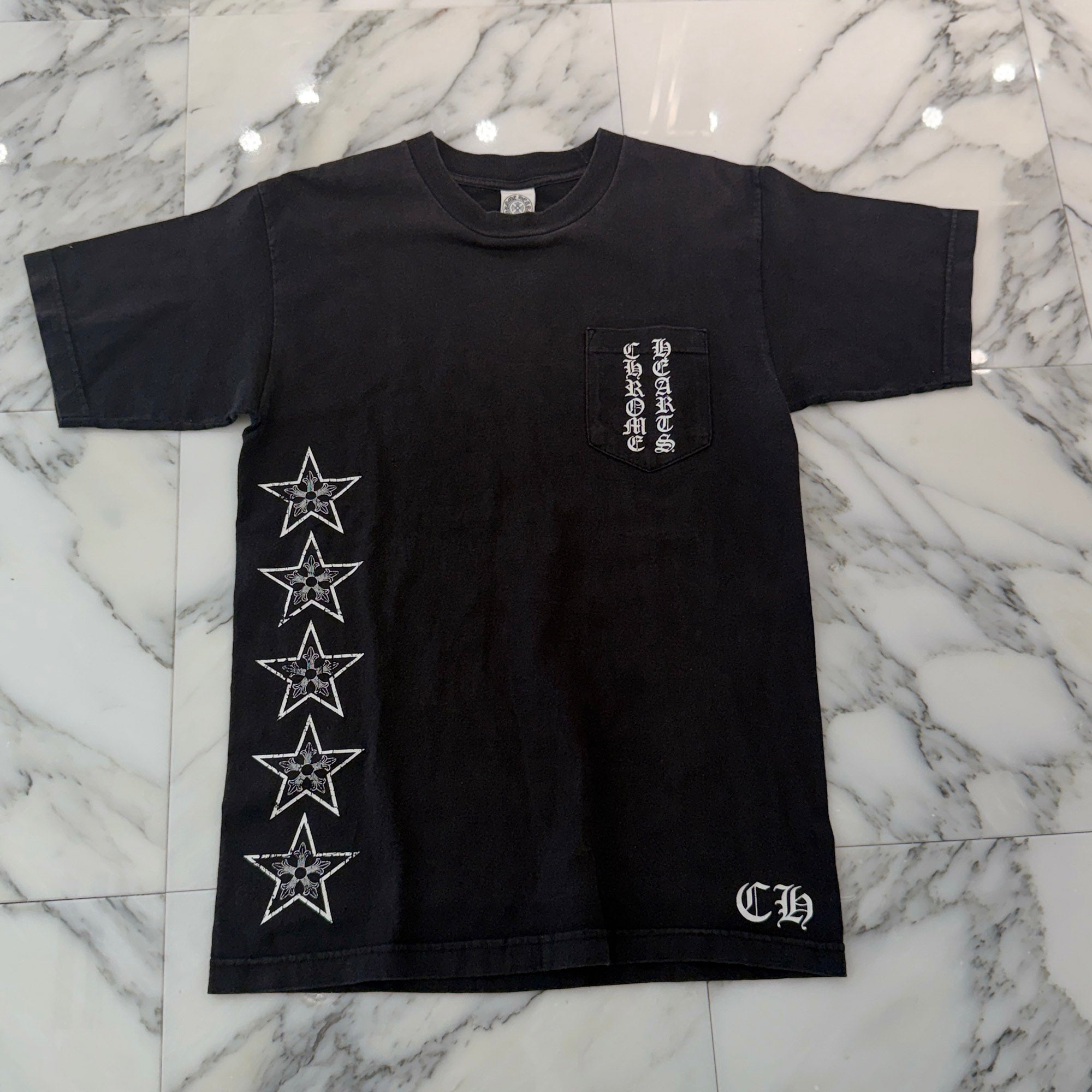 CHROME HEARTS Back T Bar Logo Side Star Tee Size M クロムハーツ バック Tバー ロゴ サイドスター Tシャツ サイズM
