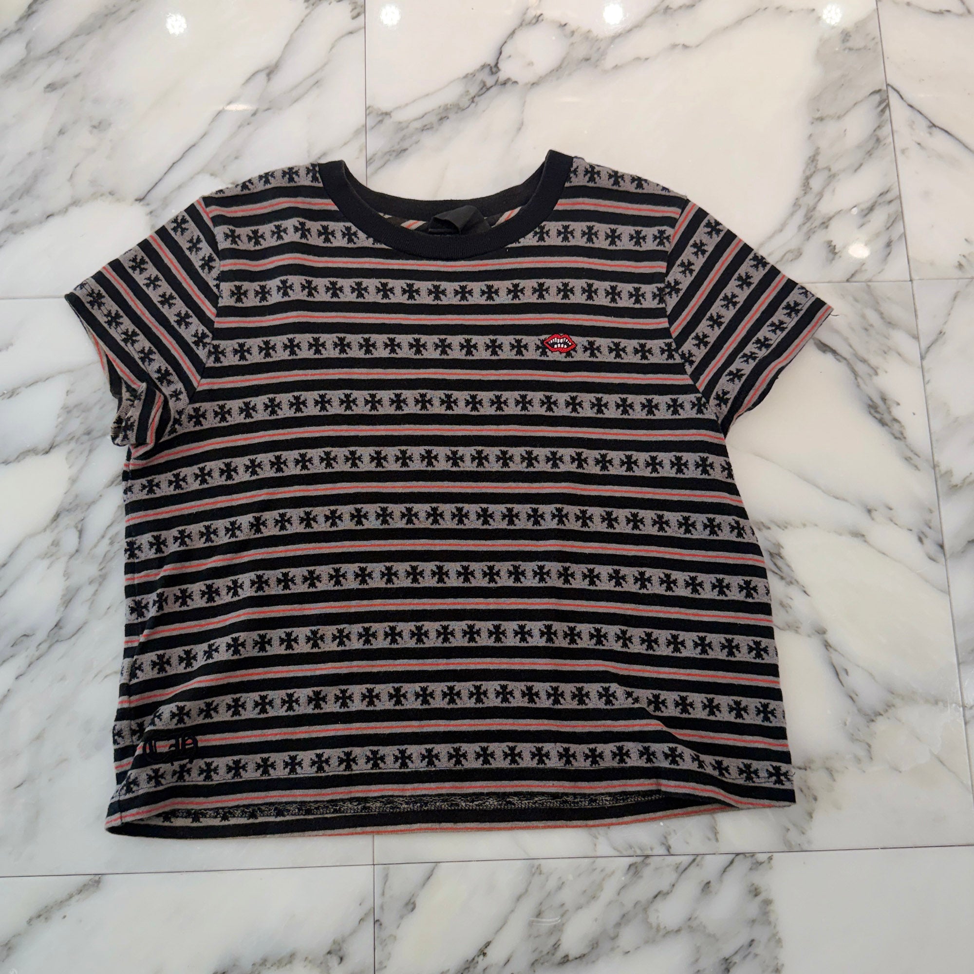 CHROME HEARTS × MATTY BOY Y Not Stripe CH Plus Tee Size S クロムハーツ×マッティボーイ ワイノット ストライプ CHプラス Tシャツ サイズS