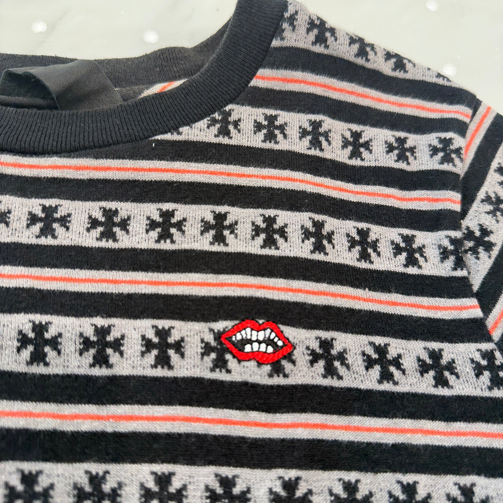 CHROME HEARTS × MATTY BOY Y Not Stripe CH Plus Tee Size S クロムハーツ×マッティボーイ ワイノット ストライプ CHプラス Tシャツ サイズS