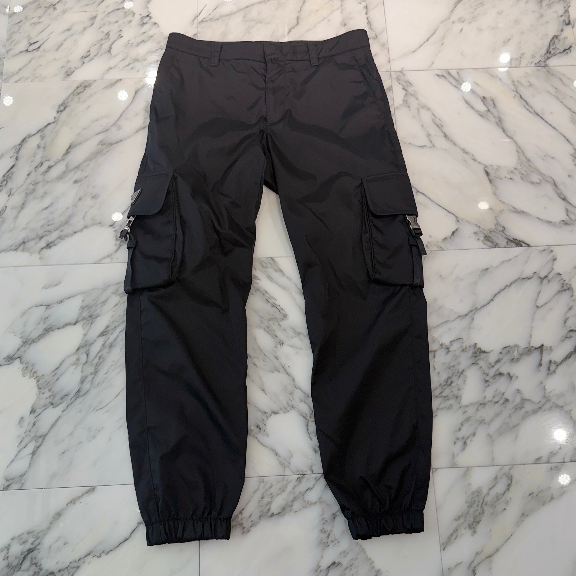 PRADA 2024SS Re Nylon Triangle Logo Plate Nylon Cargo Pants SPH130 S211 1WQ8 Size 48 プラダ リナイロン トライアングルロゴプレート ナイロンカーゴパンツ サイズ48