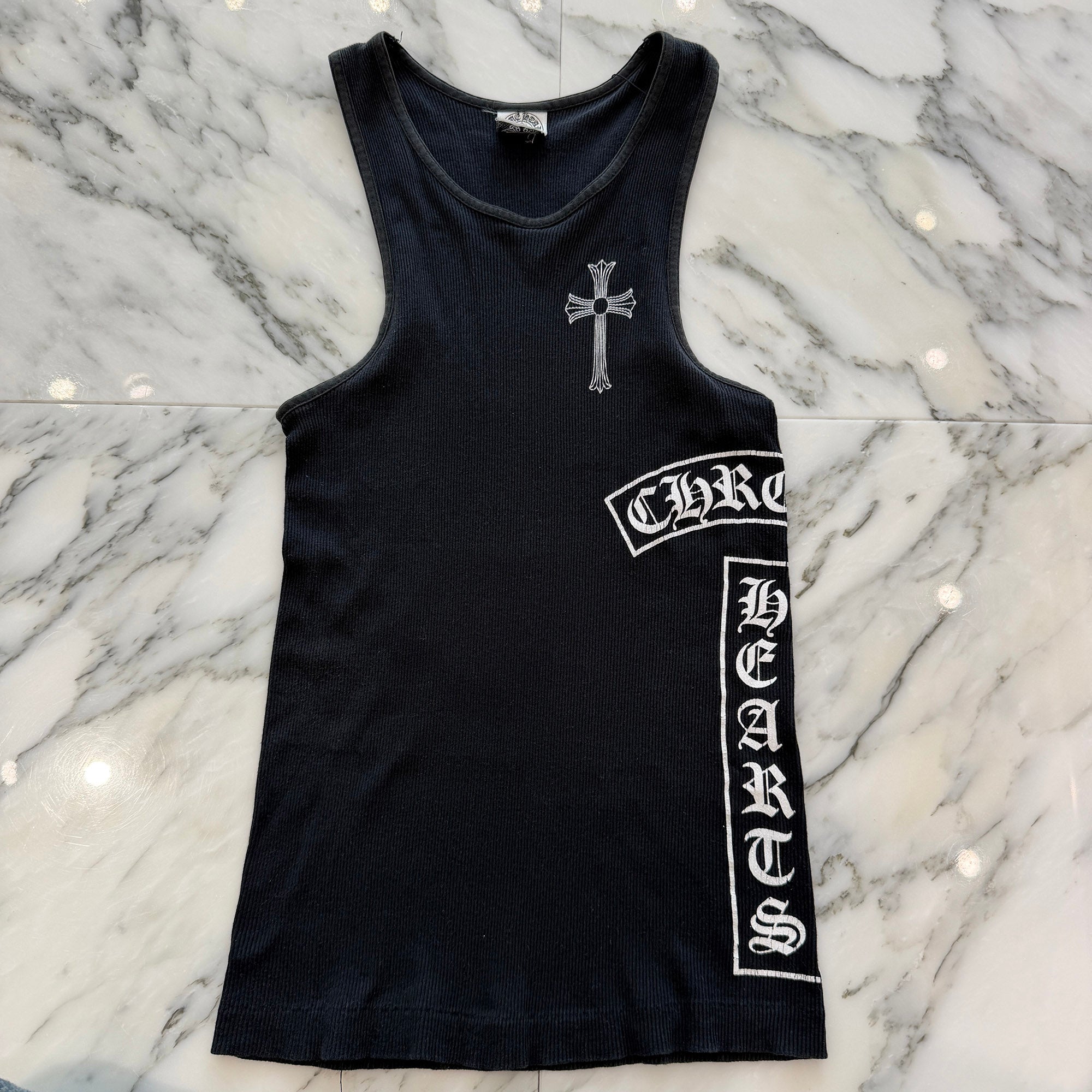 CHROME HEARTS CH Cross Side Vertical Logo Fuck You Tank Top Size M クロムハーツ CHクロス サイド ヴァーティカルロゴ ファックユー タンクトップ サイズM