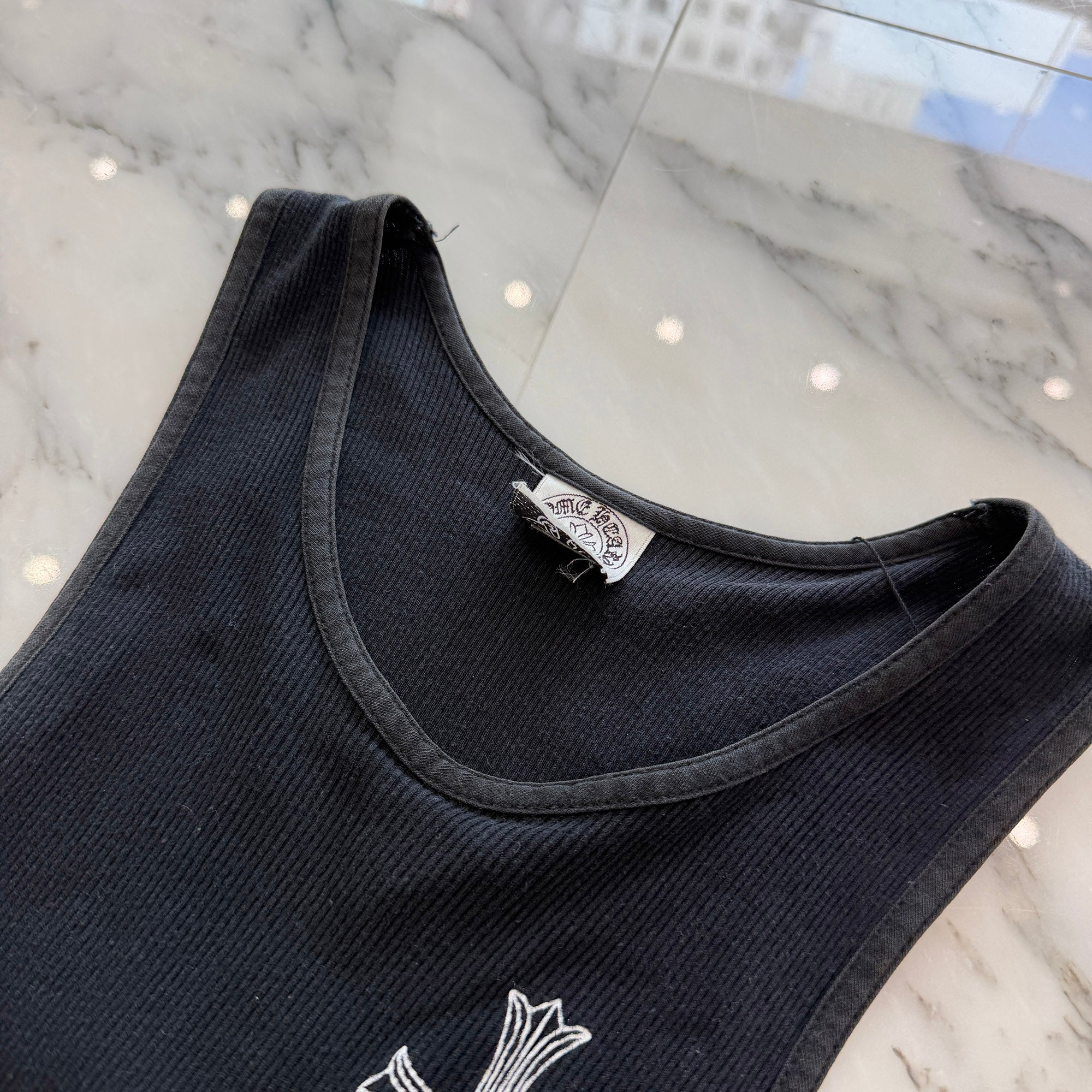 CHROME HEARTS CH Cross Side Vertical Logo Fuck You Tank Top Size M クロムハーツ CHクロス サイド ヴァーティカルロゴ ファックユー タンクトップ サイズM