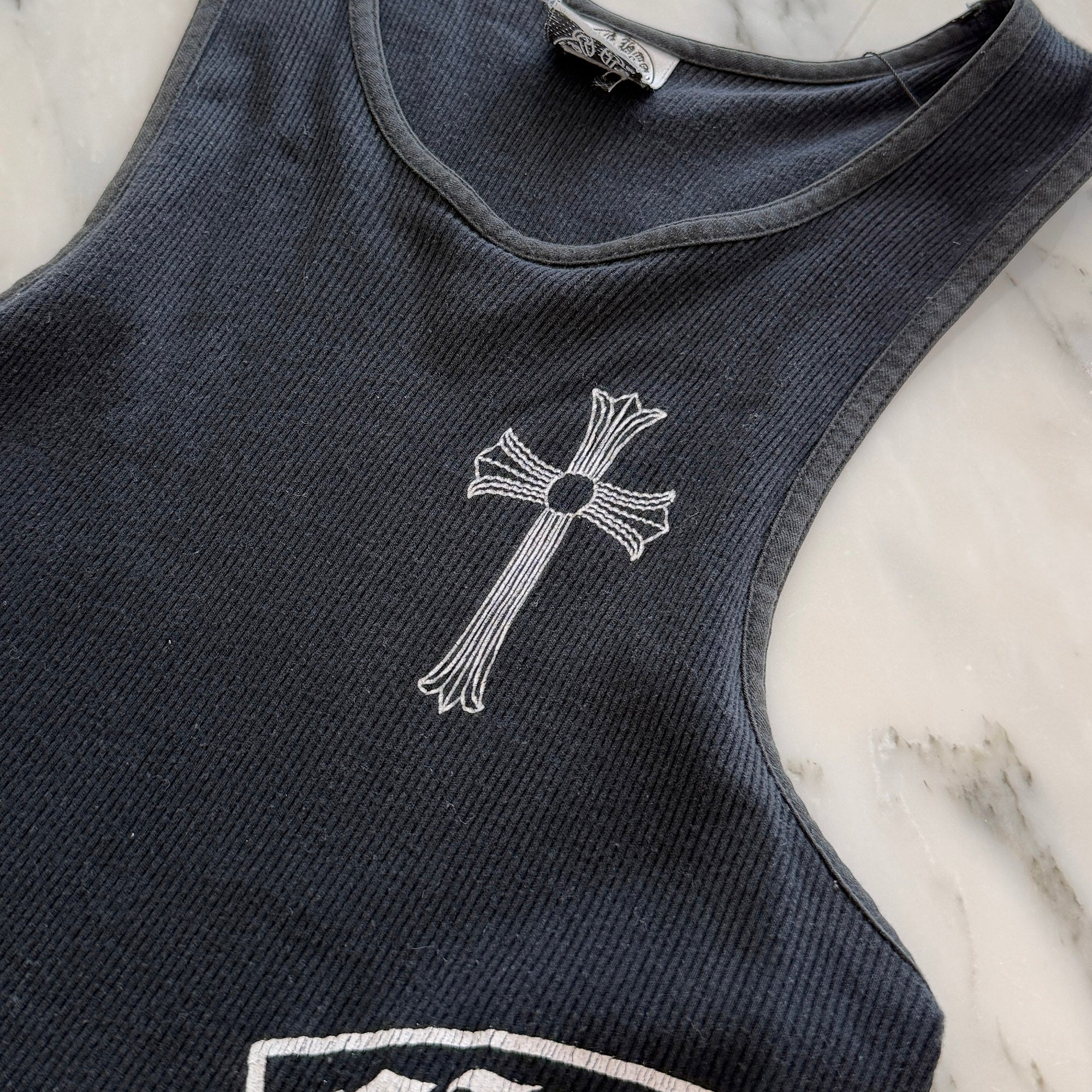 CHROME HEARTS CH Cross Side Vertical Logo Fuck You Tank Top Size M クロムハーツ CHクロス サイド ヴァーティカルロゴ ファックユー タンクトップ サイズM