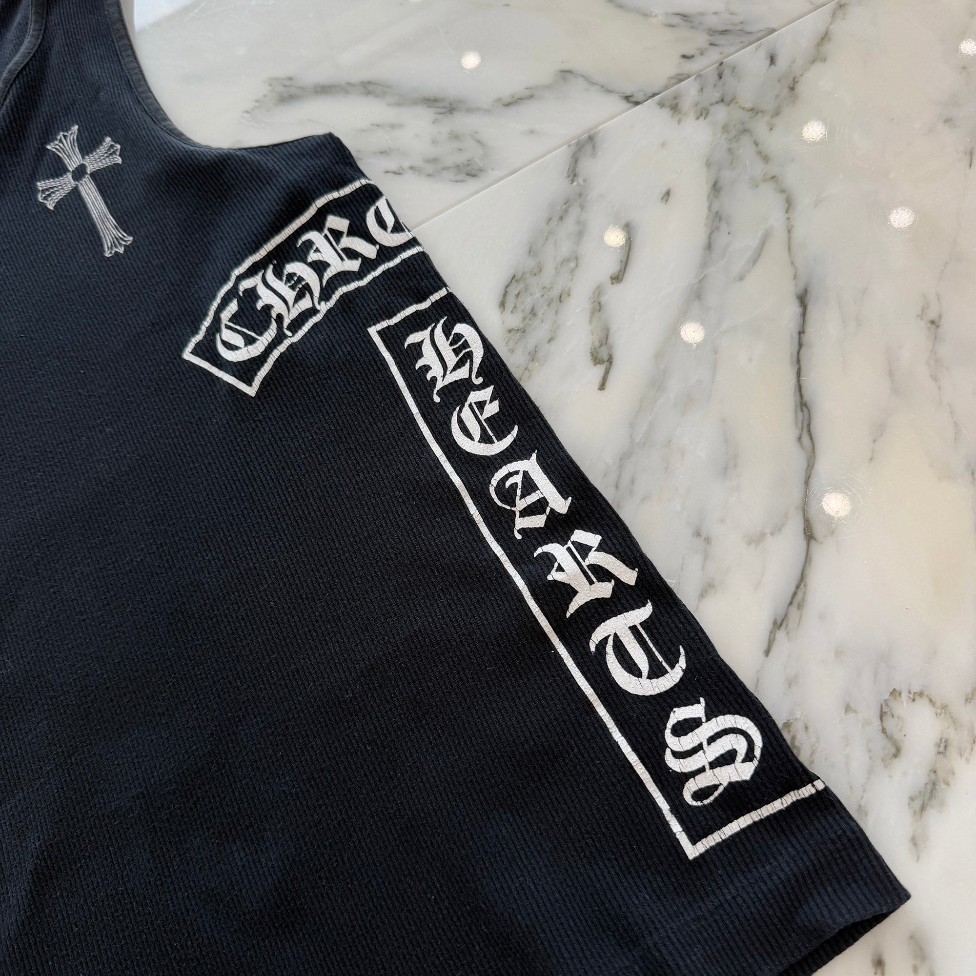 CHROME HEARTS CH Cross Side Vertical Logo Fuck You Tank Top Size M クロムハーツ CHクロス サイド ヴァーティカルロゴ ファックユー タンクトップ サイズM