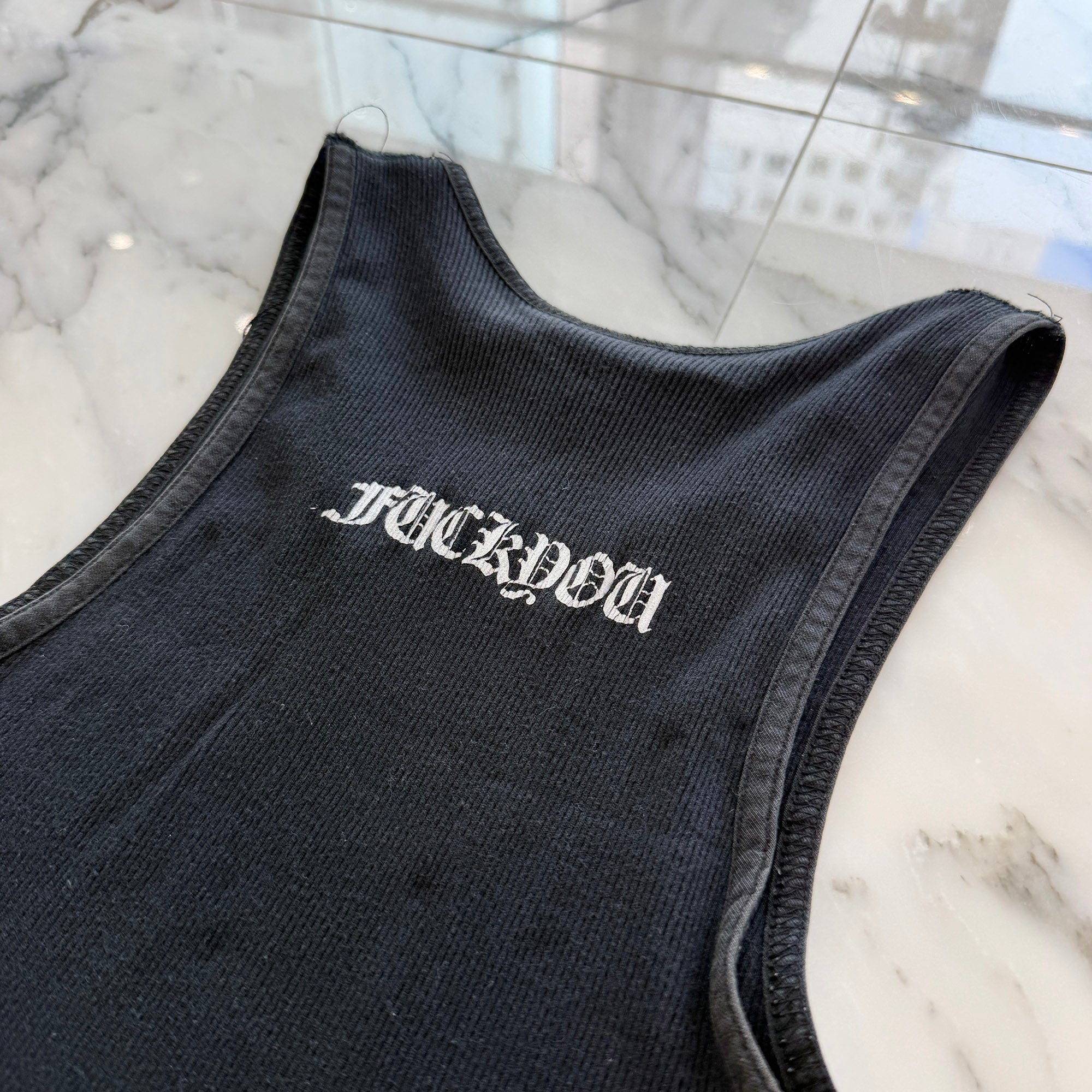 CHROME HEARTS CH Cross Side Vertical Logo Fuck You Tank Top Size M クロムハーツ CHクロス サイド ヴァーティカルロゴ ファックユー タンクトップ サイズM
