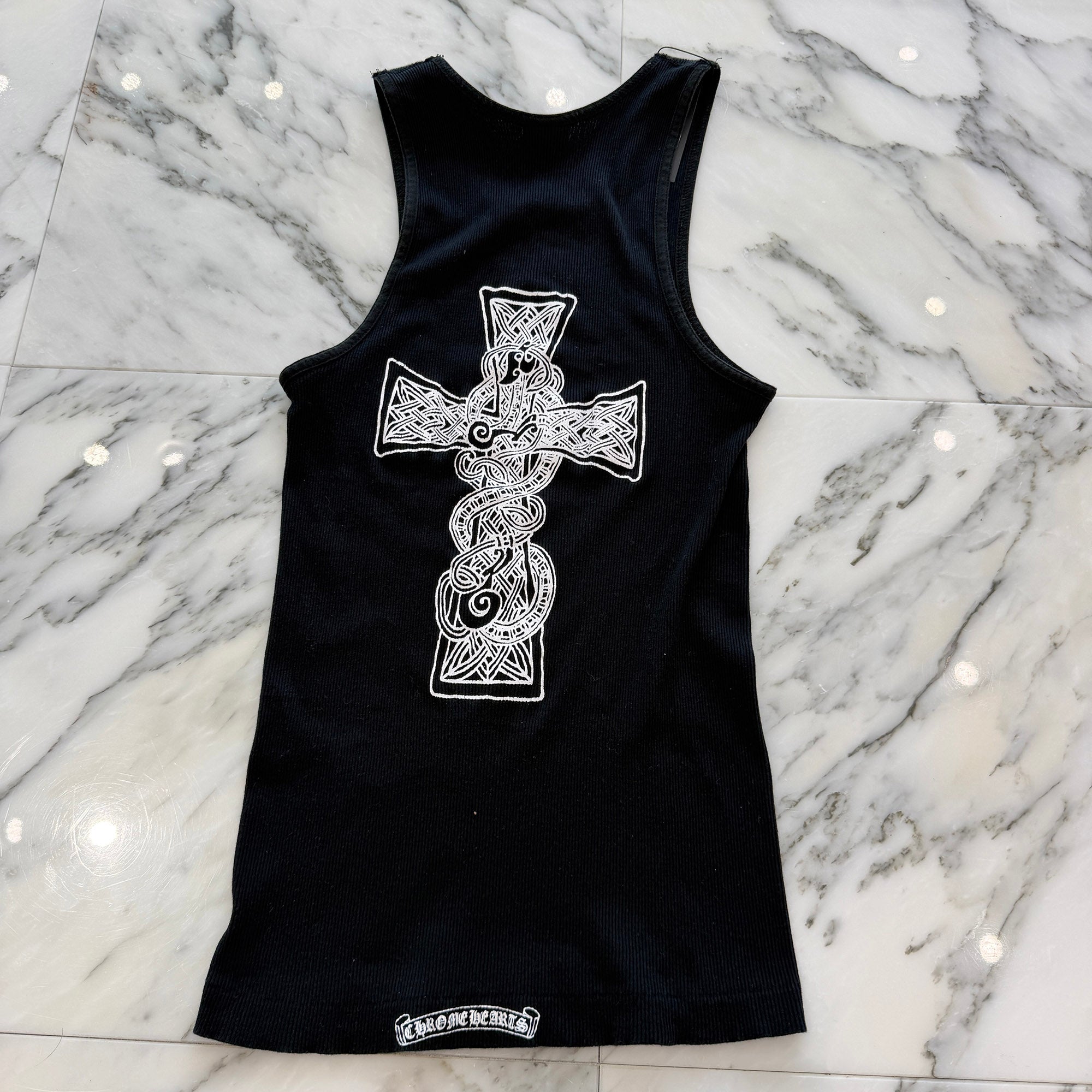 CHROME HEARTS T Bar Logo Back Celtic Cross Tank Top Size M クロムハーツ Tバーロゴ バック ケルティッククロス タンクトップ サイズM