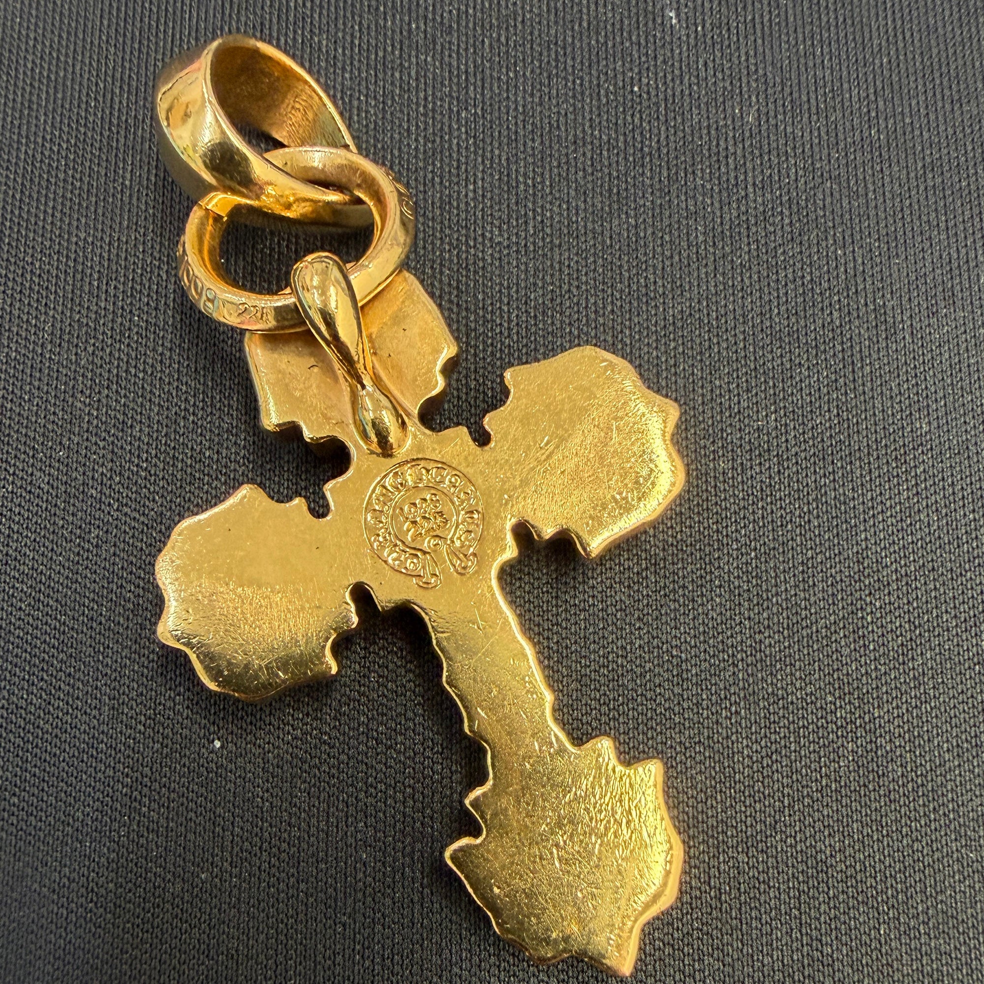 CHROME HEARTS 22K Filigree Cross Pendent XS With Bail Pave Diamond クロムハーツ 22K フィリグリークロス ペンダントXS ウィズベイル パヴェダイアモンド