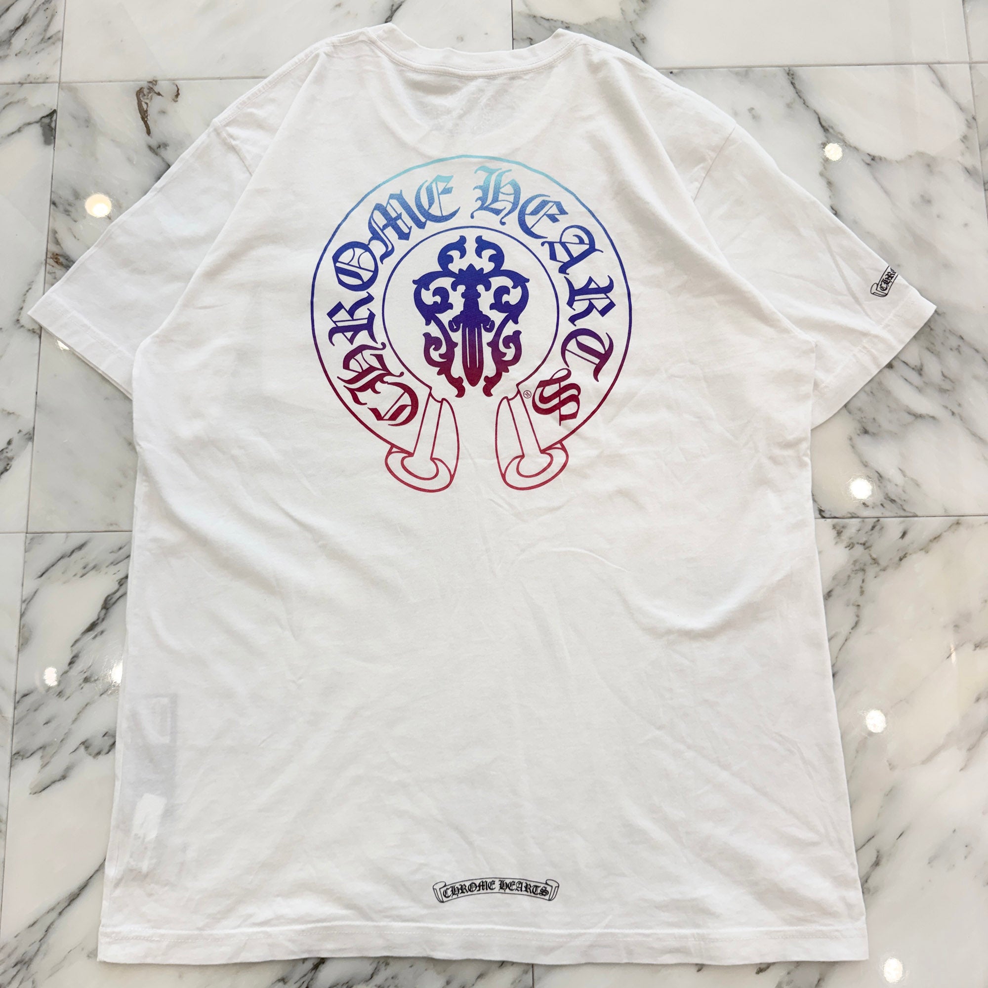 CHROME HEARTS Gradient Dagger Horseshoe Print Tee Size XL クロムハーツ グラデーション ダガー ホースシュー プリント Tシャツ サイズXL