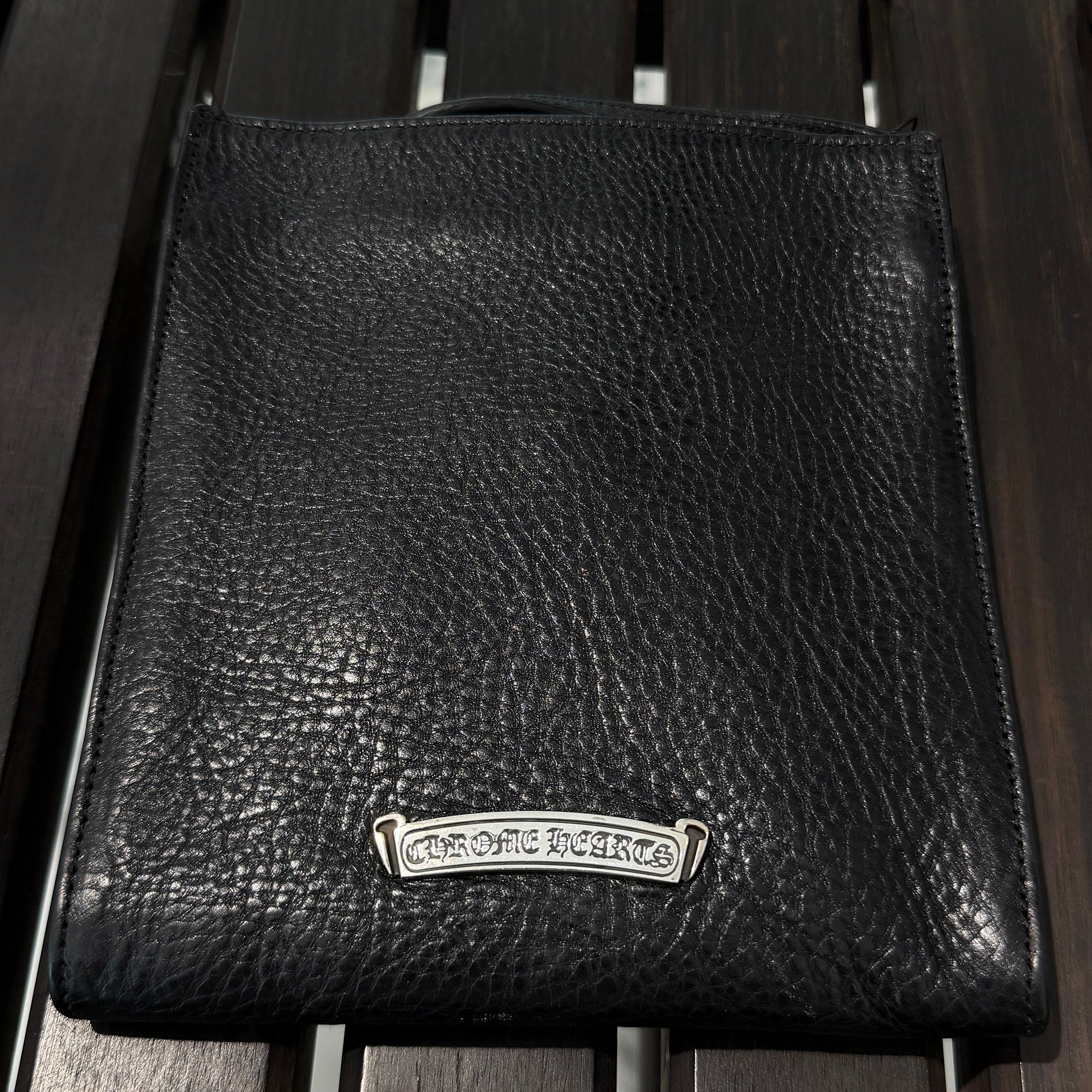 CHROME HEARTS Square Pocket 3 Cemetery Cross Leather Patch Shoulder Bag クロムハーツ スクエアポケット 3セメタリークロス レザーパッチ ショルダーバッグ