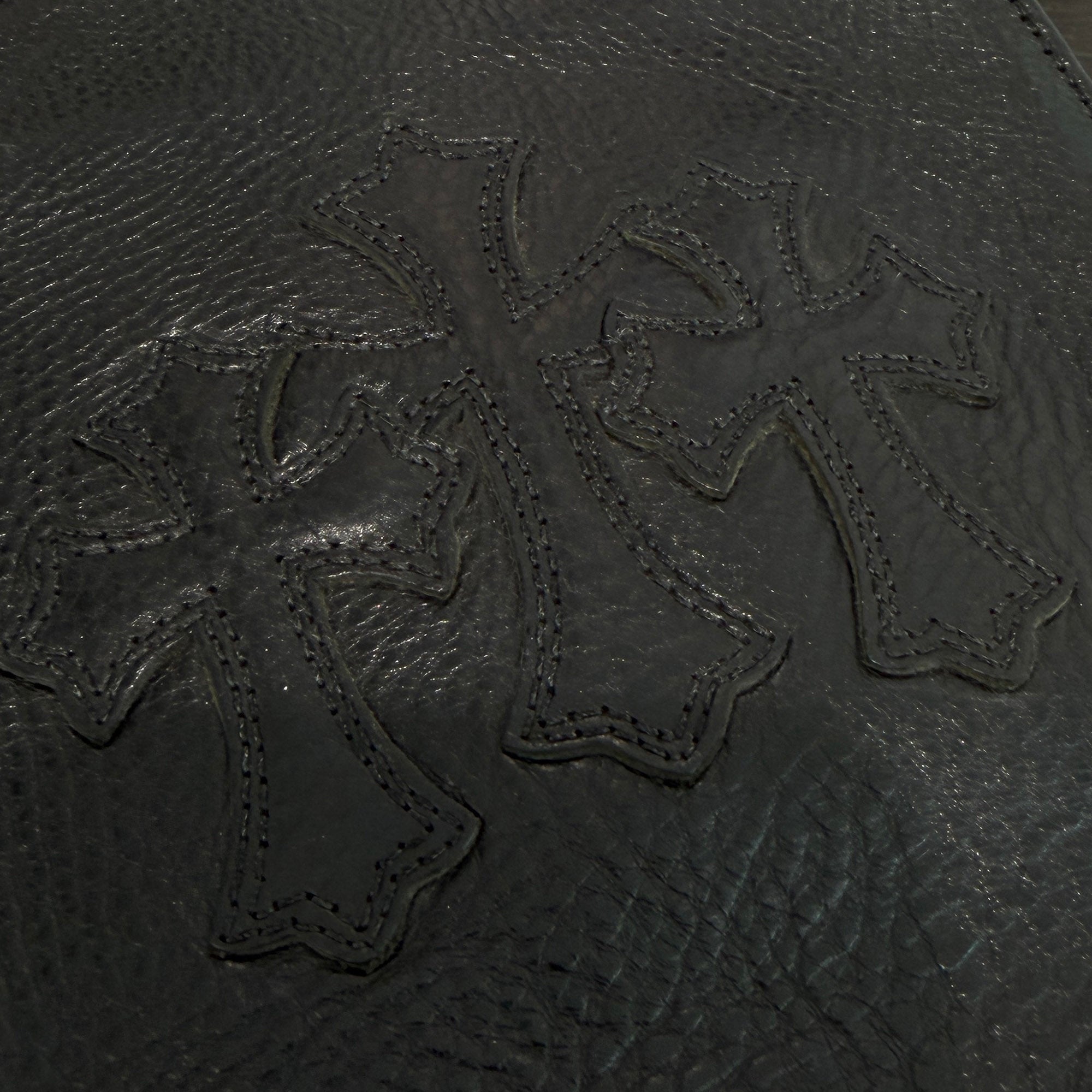 CHROME HEARTS Square Pocket 3 Cemetery Cross Leather Patch Shoulder Bag クロムハーツ スクエアポケット 3セメタリークロス レザーパッチ ショルダーバッグ
