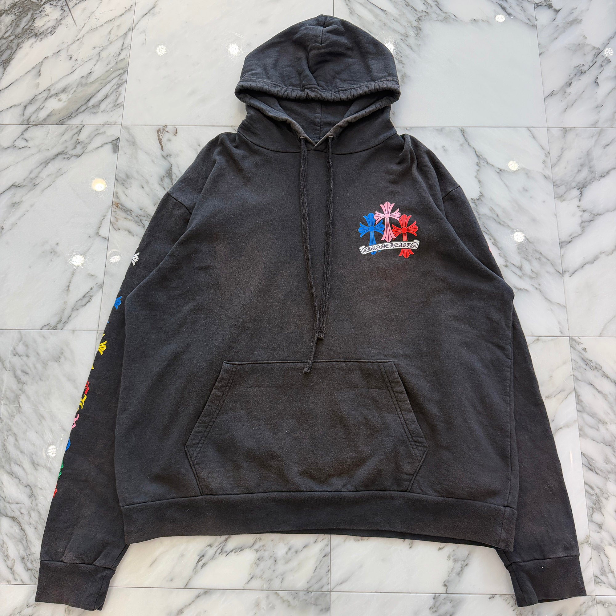CHROME HEARTS 2021SS MLTCOL CEM CRS Pullover Hoodie Size L クロムハーツ マルチカラー セメタリークロス プルオーバー フーディ サイズL