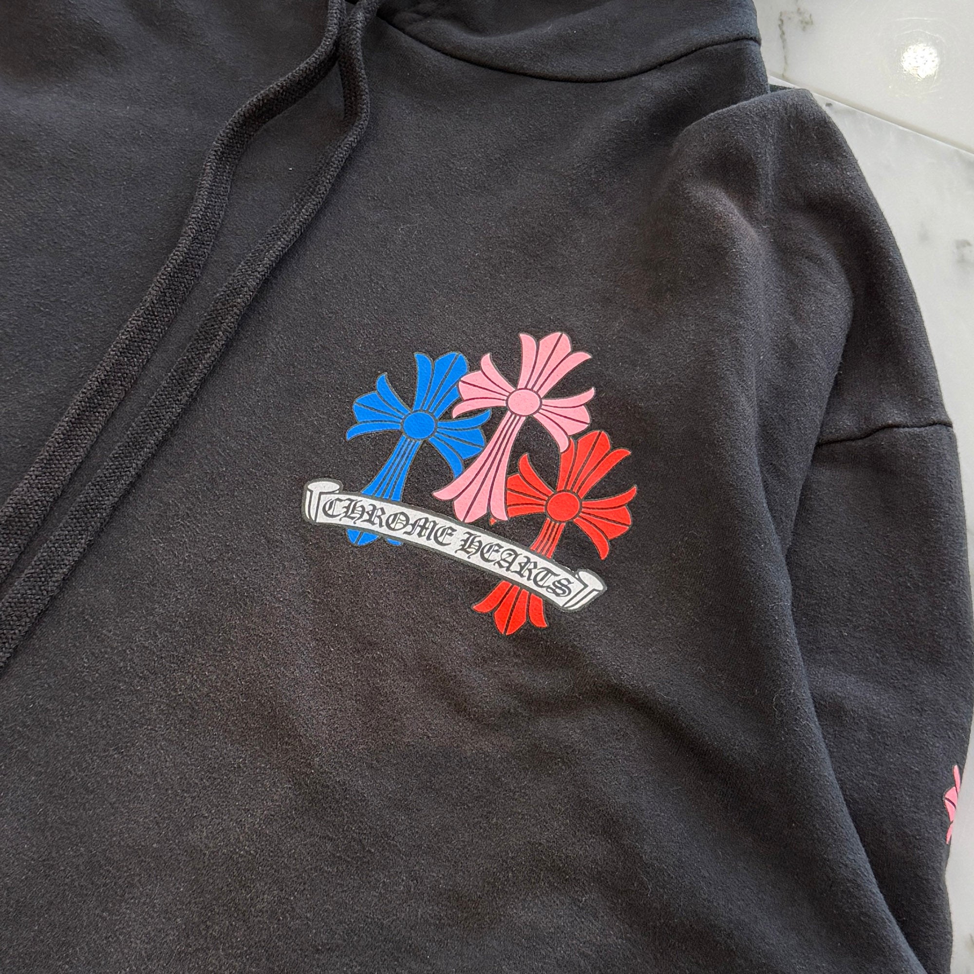 CHROME HEARTS 2021SS MLTCOL CEM CRS Pullover Hoodie Size L クロムハーツ マルチカラー セメタリークロス プルオーバー フーディ サイズL