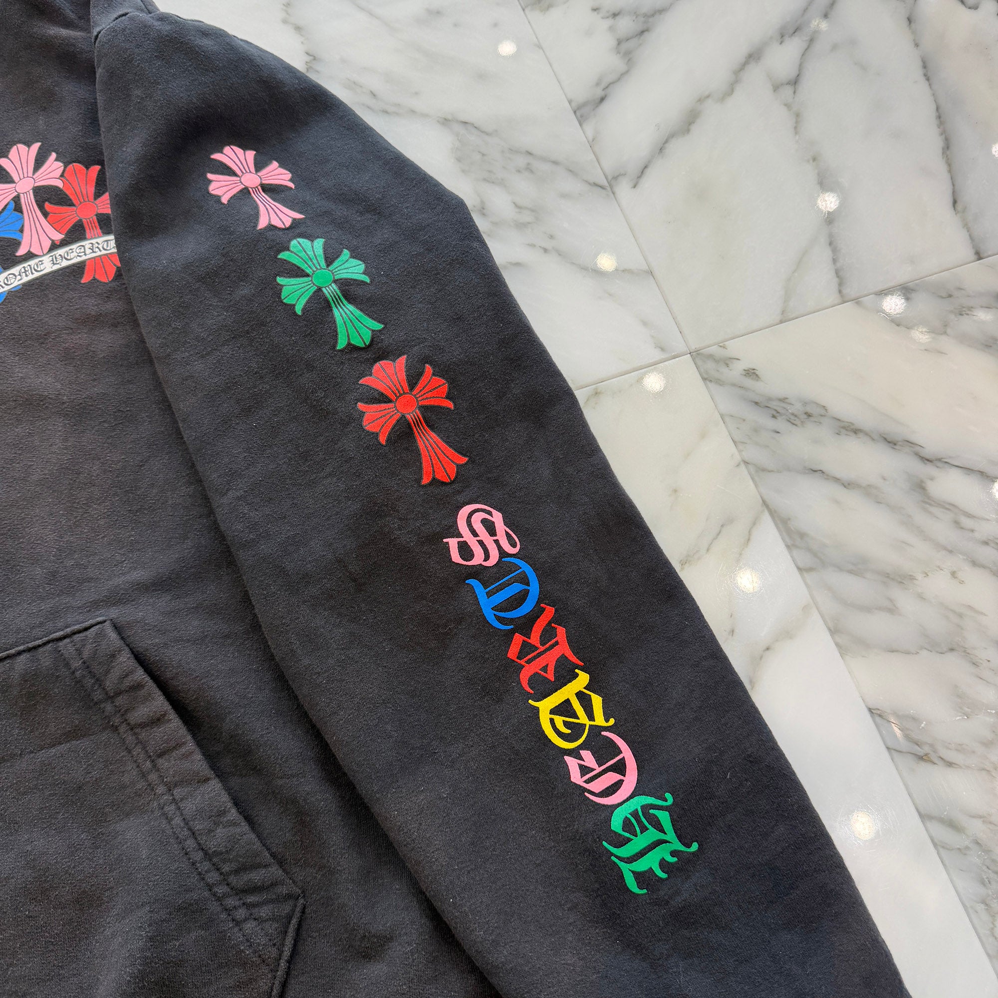 CHROME HEARTS 2021SS MLTCOL CEM CRS Pullover Hoodie Size L クロムハーツ マルチカラー セメタリークロス プルオーバー フーディ サイズL