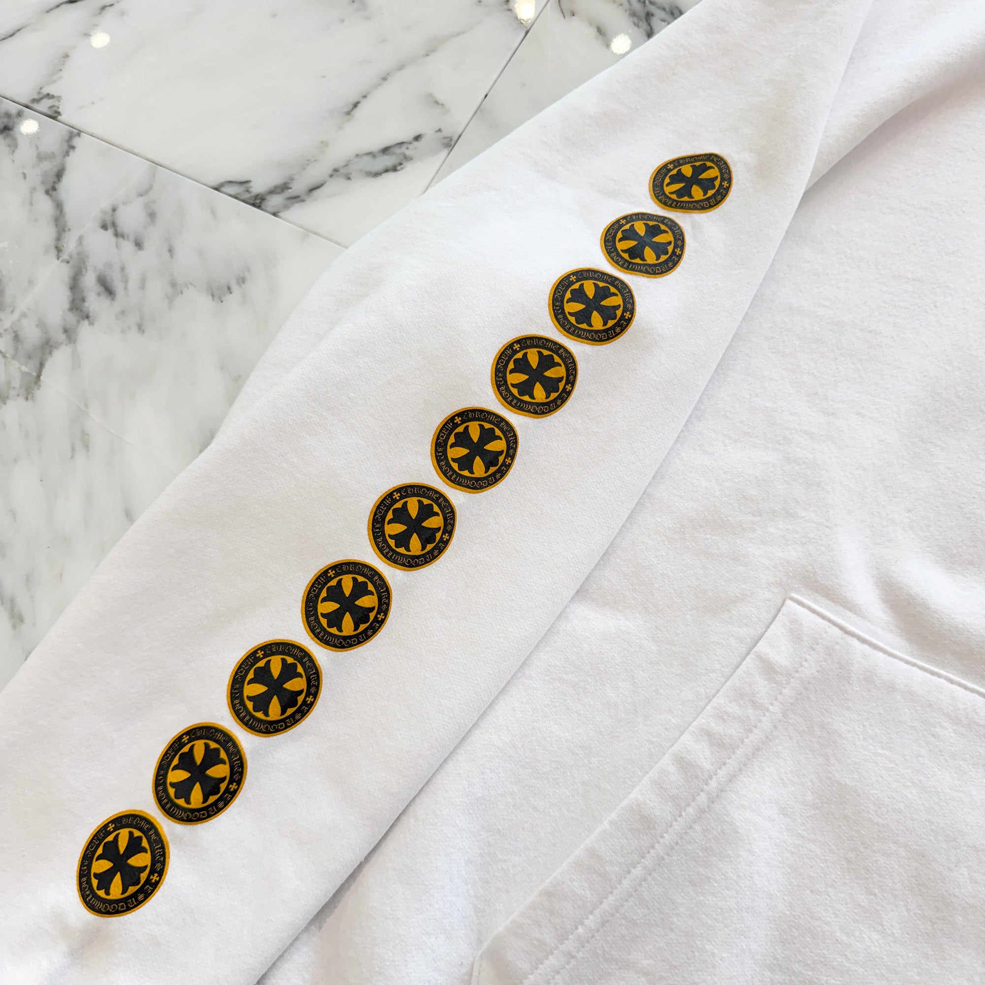 CHROME HEARTS CH Plus Yellow Cross Logo Pullover Hoodie Size XL クロムハーツ CHプラス イエロークロス ロゴ プルオーバーフーディー サイズXL