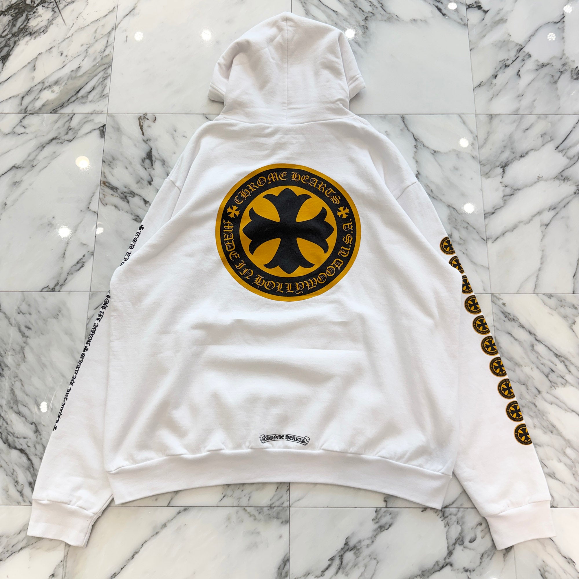 CHROME HEARTS CH Plus Yellow Cross Logo Pullover Hoodie Size XL クロムハーツ CHプラス イエロークロス ロゴ プルオーバーフーディー サイズXL