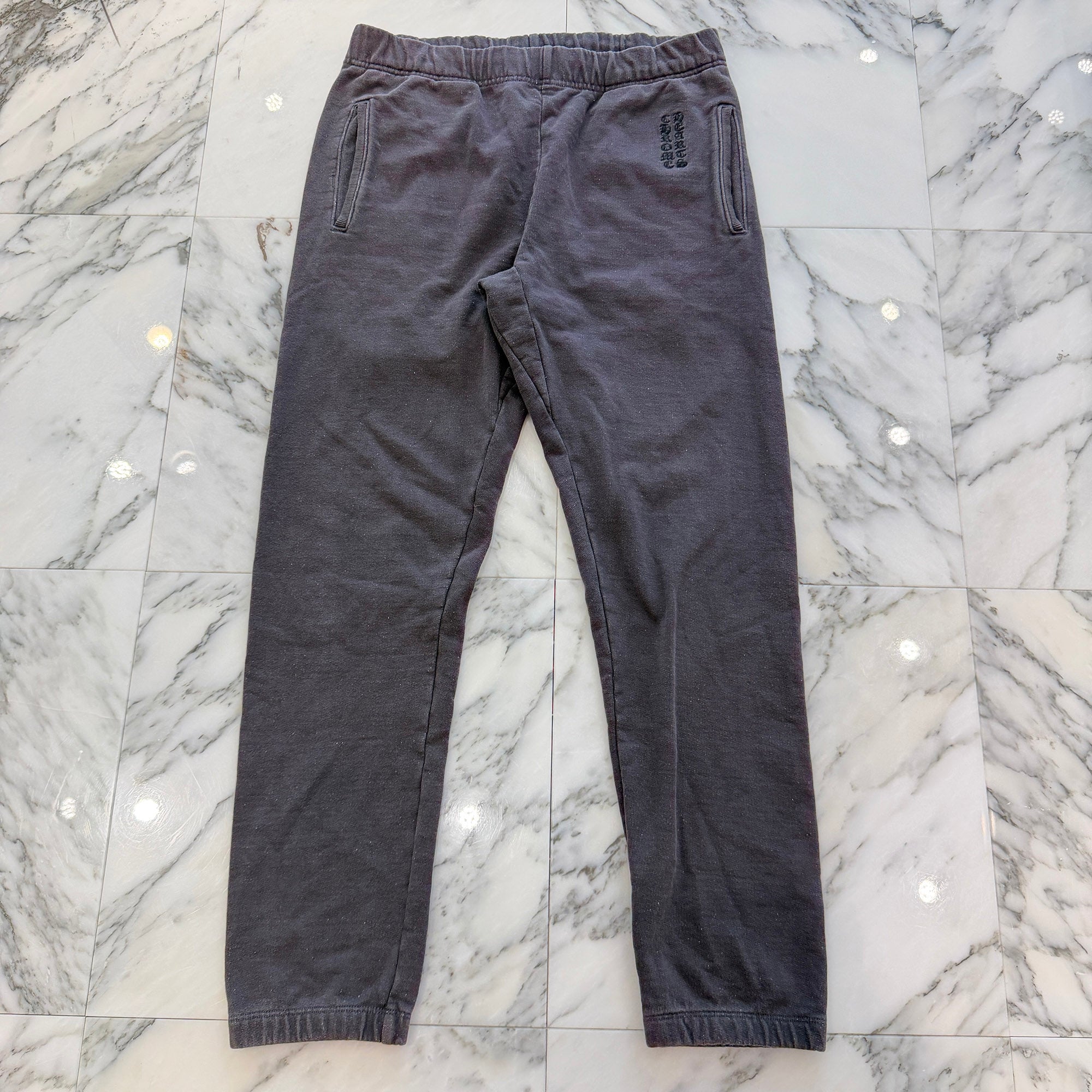 CHROME HEARTS Y NOT Vertical Logo Embroidery Sweat Long Pants Size M クロムハーツ ワイノット ヴァーティカルロゴ 刺繍 スウェットロングパンツ サイズM