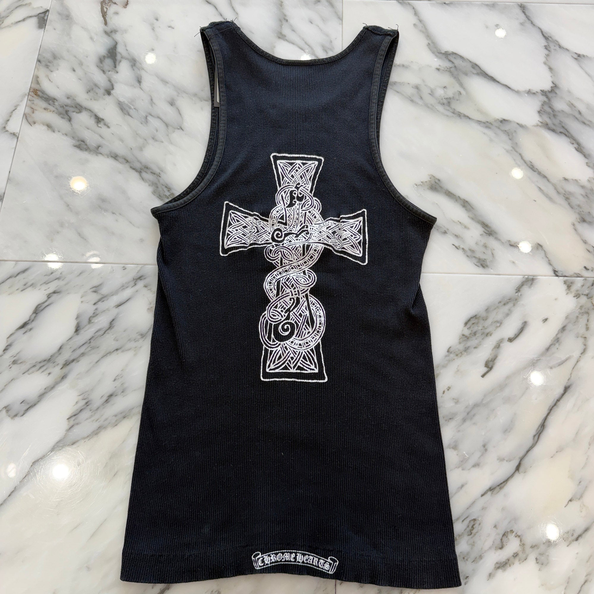 CHROME HEARTS T Bar Logo Back Celtic Cross Tank Top Size M クロムハーツ Tバーロゴ バック ケルティッククロス タンクトップ サイズM