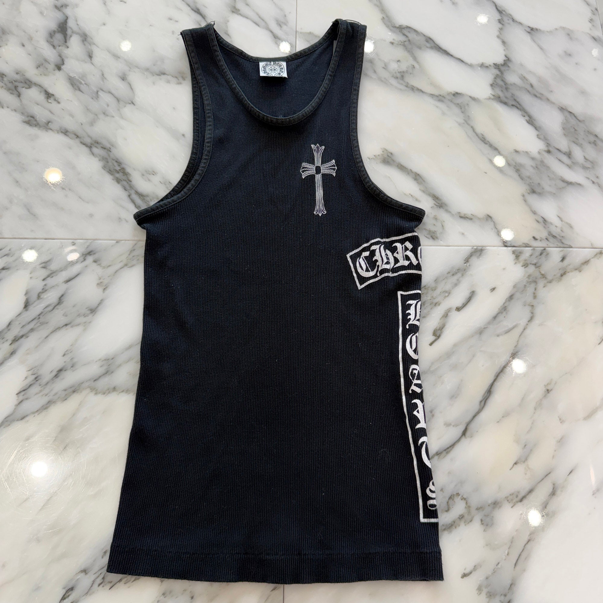 CHROME HEARTS CH Cross Side Vertical Logo Fuck You Tank Top Size M クロムハーツ CHクロス サイド ヴァーティカルロゴ ファックユー タンクトップ サイズM