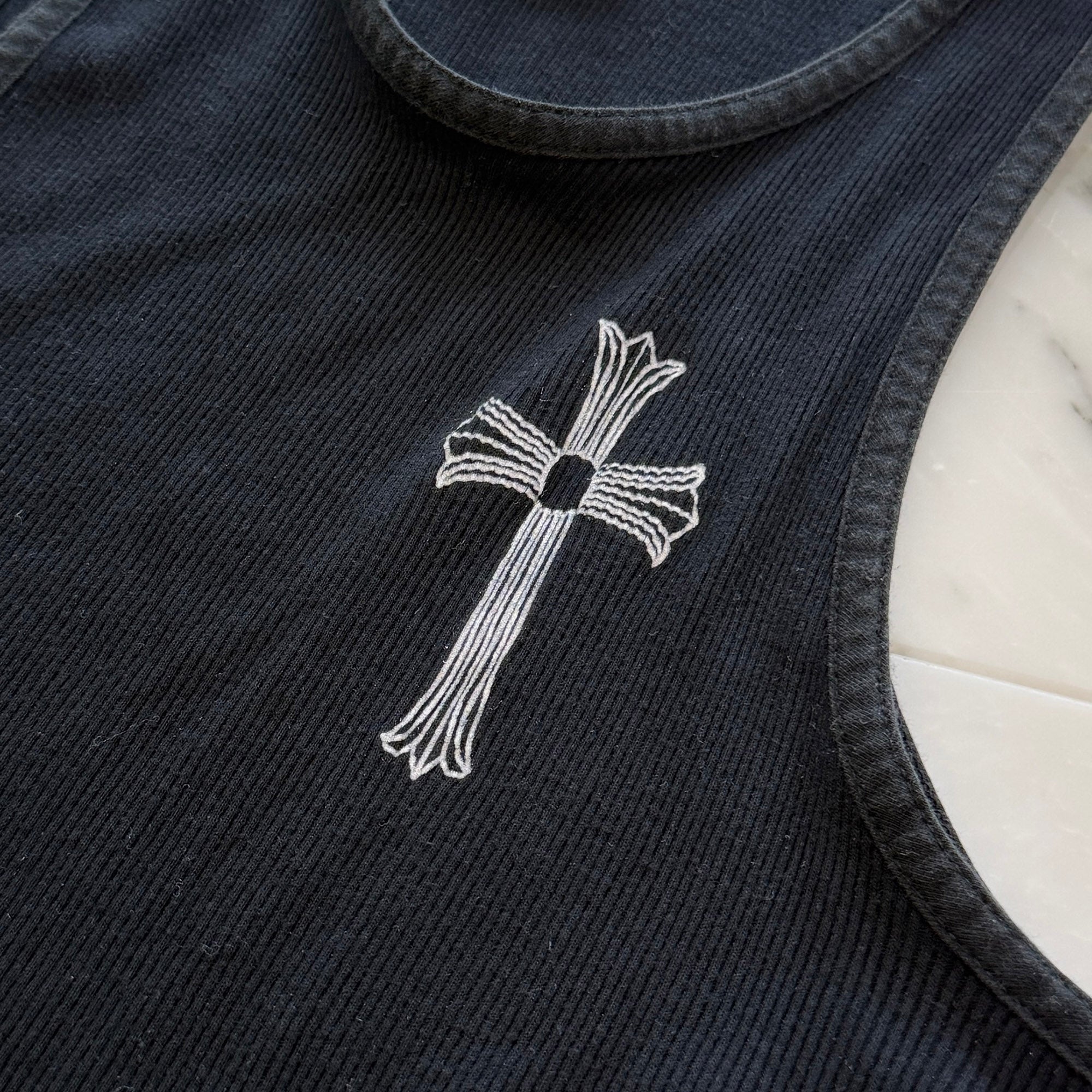CHROME HEARTS CH Cross Side Vertical Logo Fuck You Tank Top Size M クロムハーツ CHクロス サイド ヴァーティカルロゴ ファックユー タンクトップ サイズM