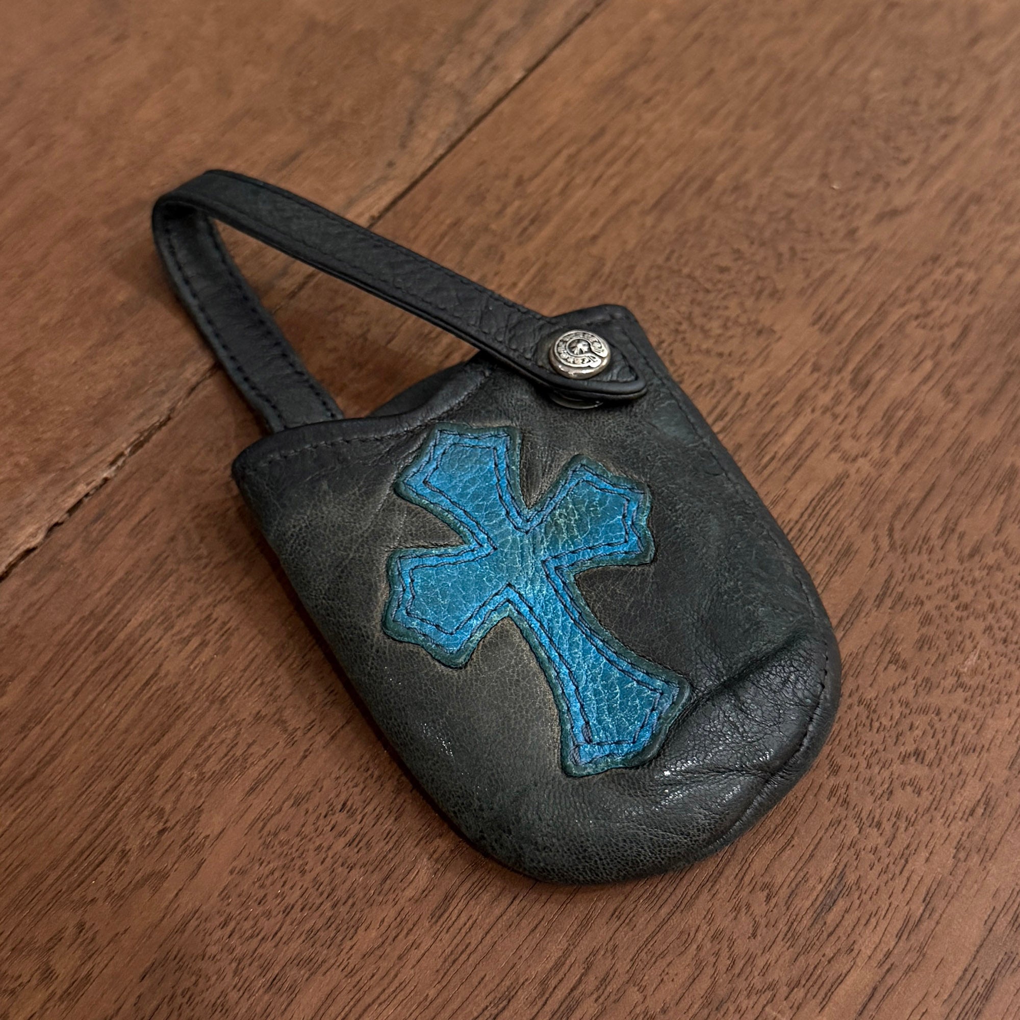 CHROME HEARTS  1 Cross Patch Earphone Leather Pouch クロムハーツ 1クロス パッチ イヤホン レザー ポーチ