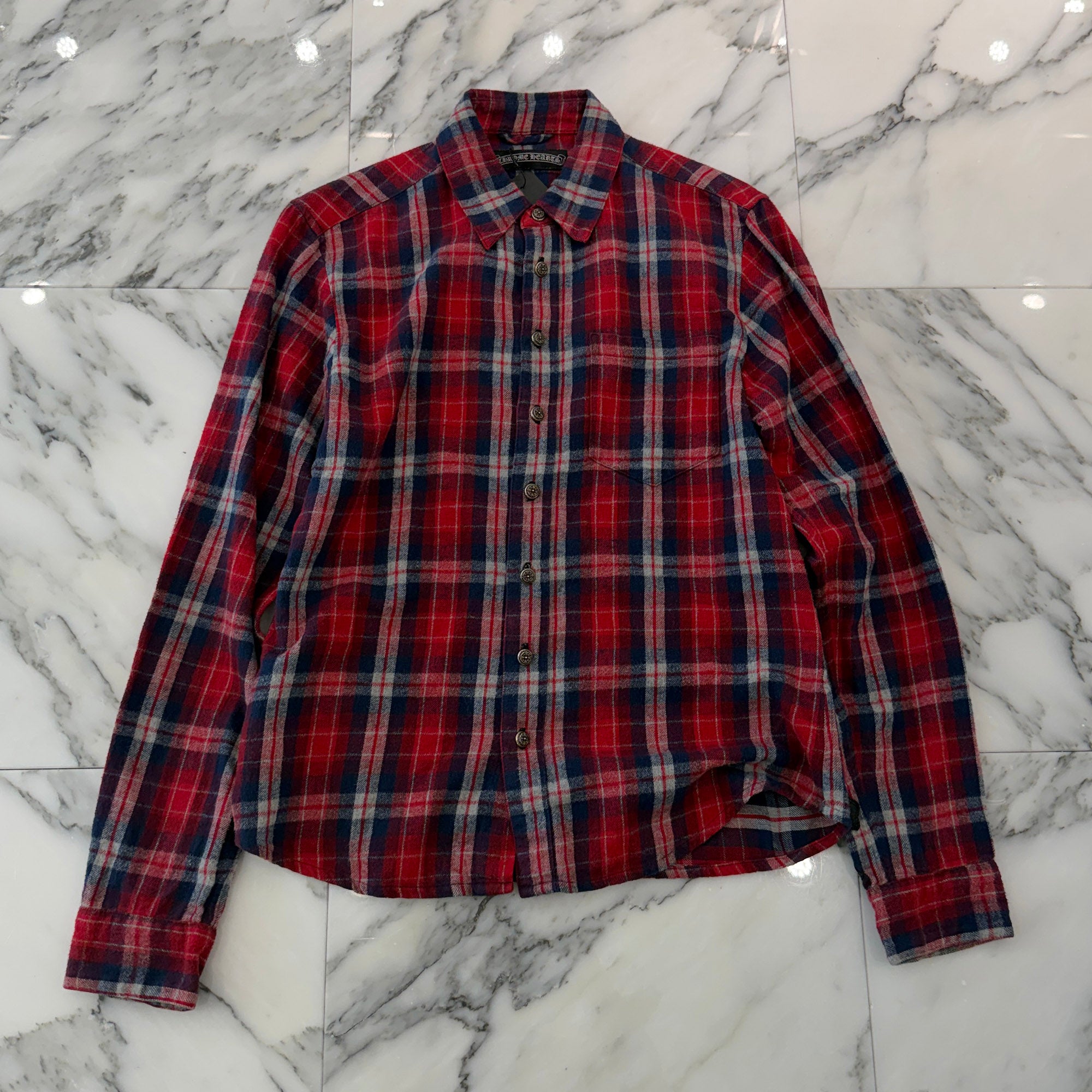 CHROME HEARTS Y NOT Loose Ends Check Shirt Size M クロムハーツ ワイノット ルーズエンド チェックシャツ サイズM
