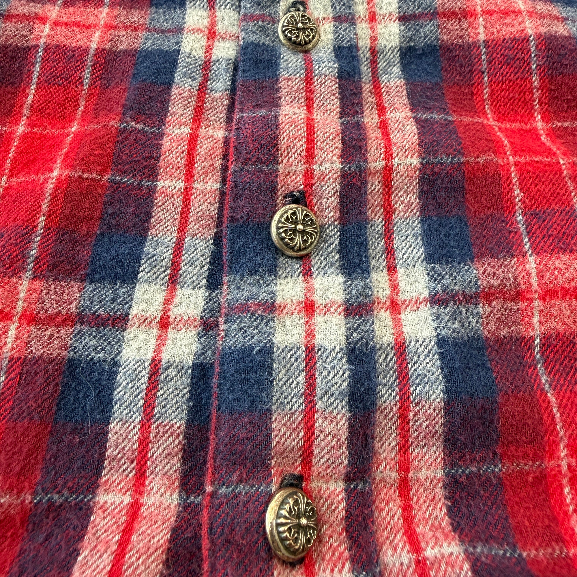CHROME HEARTS Y NOT Loose Ends Check Shirt Size M クロムハーツ ワイノット ルーズエンド チェックシャツ サイズM