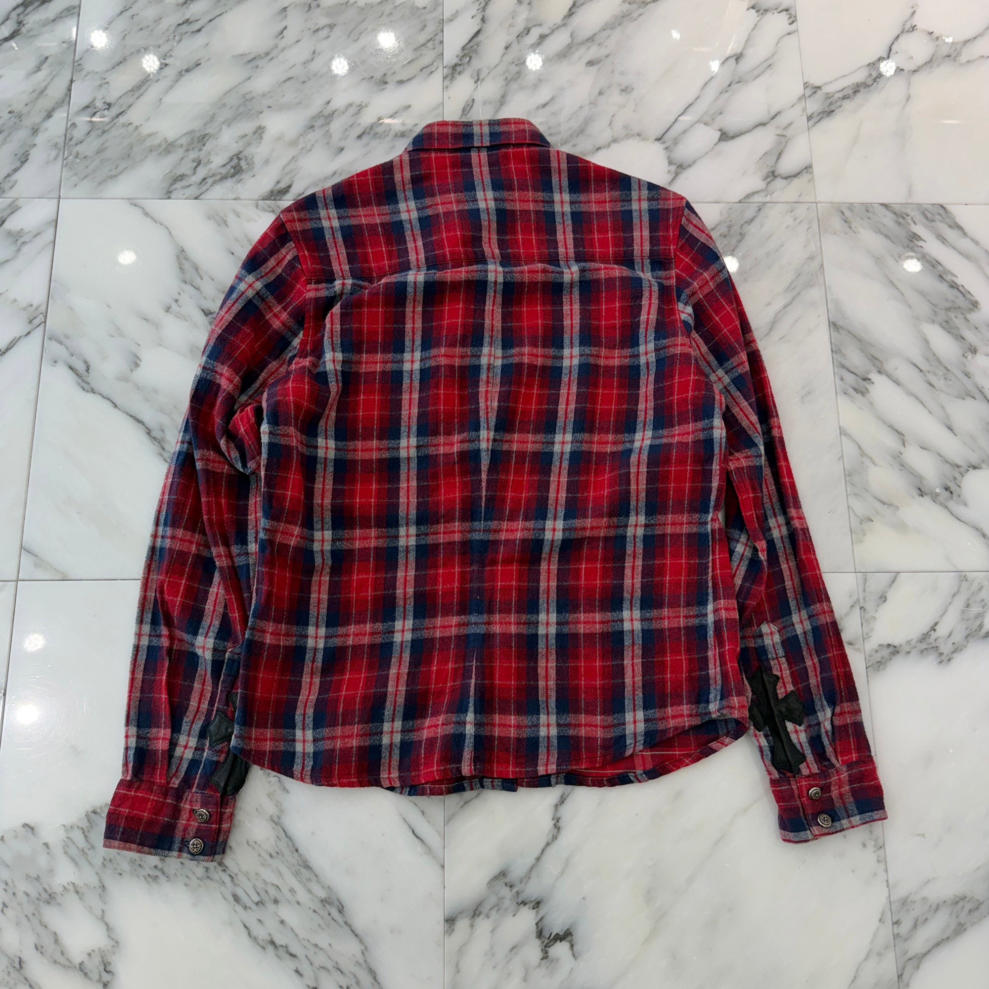 CHROME HEARTS Y NOT Loose Ends Check Shirt Size M クロムハーツ ワイノット ルーズエンド チェックシャツ サイズM