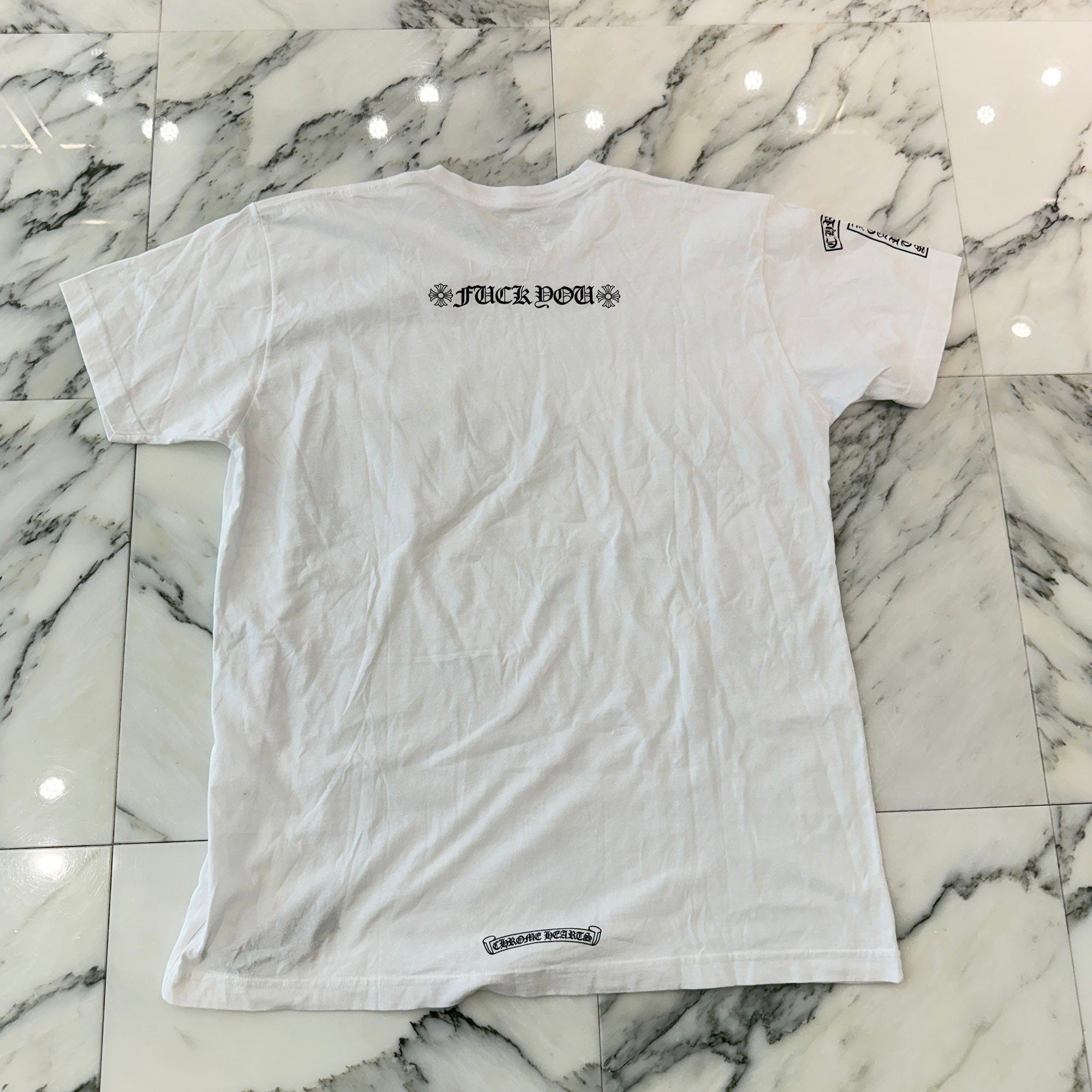 CHROME HEARTS Scroll Logo Back Fuck You Print Tee Size XL クロムハーツ スクロールロゴ バック ファックユー プリントTシャツ サイズXL