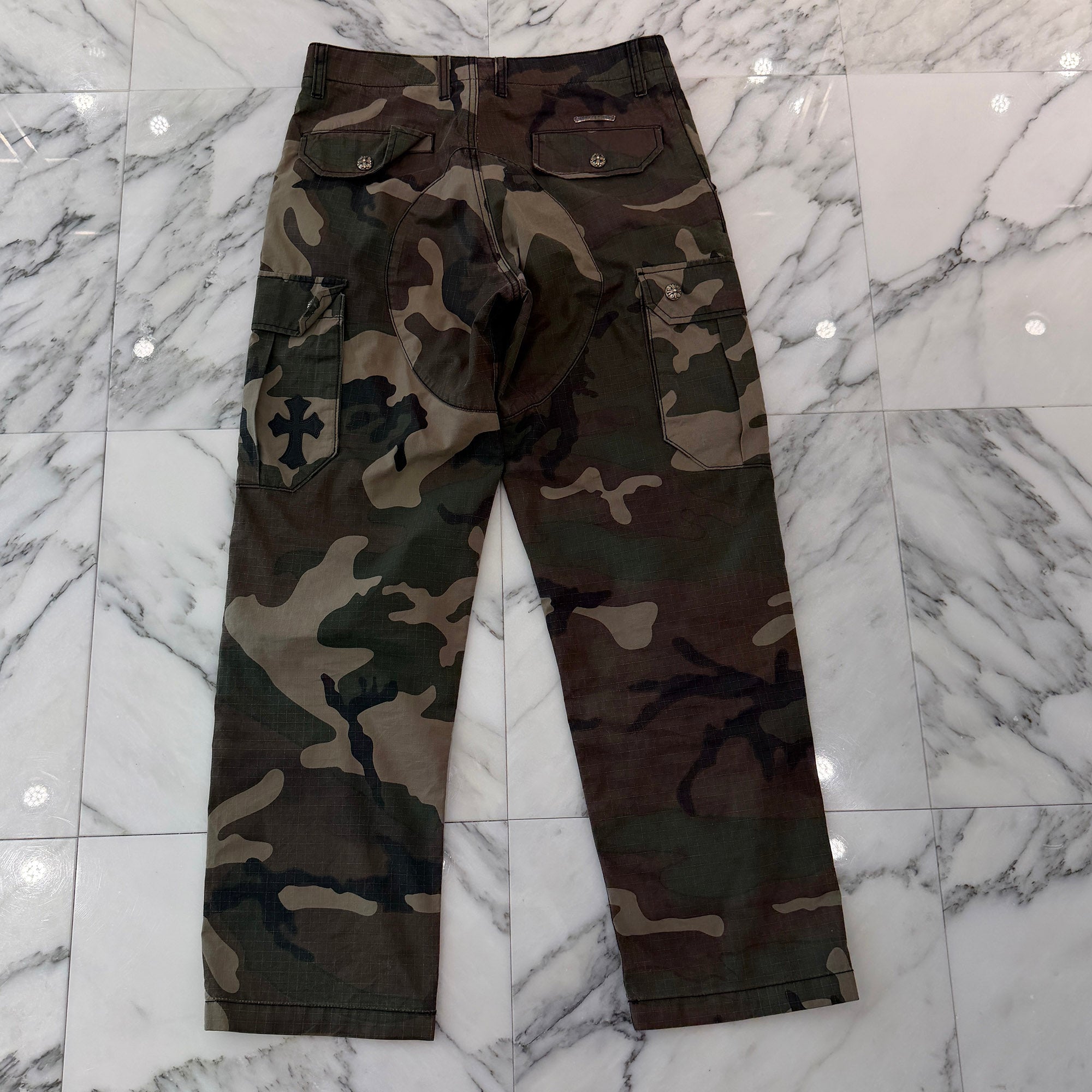 CHROME HEARTS Cross Ball Button Camo Cargo Pants Size 30 クロムハーツ クロスボールボタン カモ カーゴパンツ サイズ30