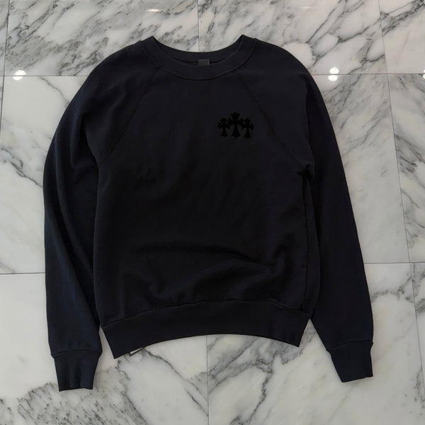 CHROME HEARTS Y NOT Cemetery Cross Flock Patch Sweat Shirt Size S クロムハーツ ワイノット セメタリークロス フロッキーパッチ スウェットシャツ サイズS