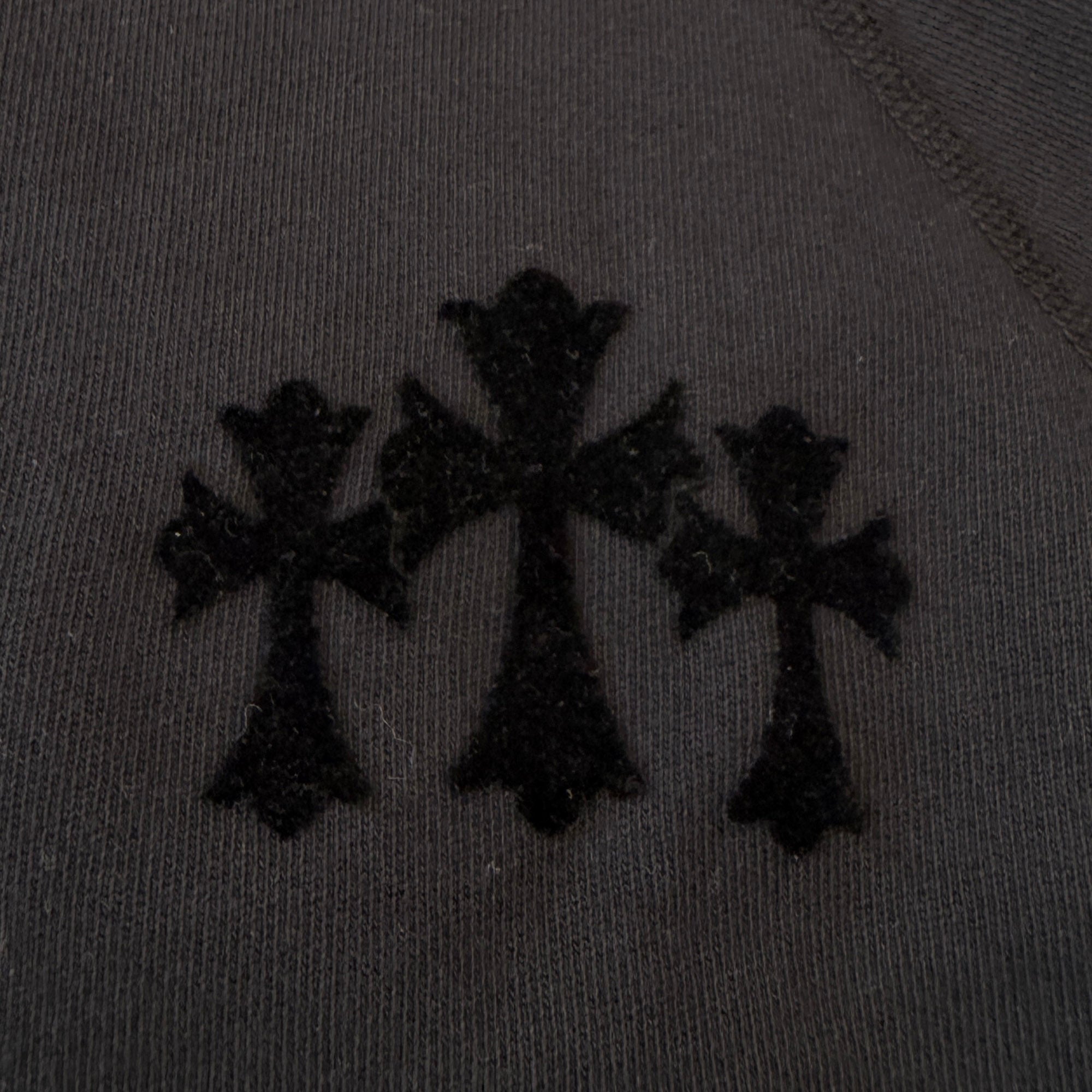 CHROME HEARTS Y NOT Cemetery Cross Flock Patch Sweat Shirt Size S クロムハーツ ワイノット セメタリークロス フロッキーパッチ スウェットシャツ サイズS