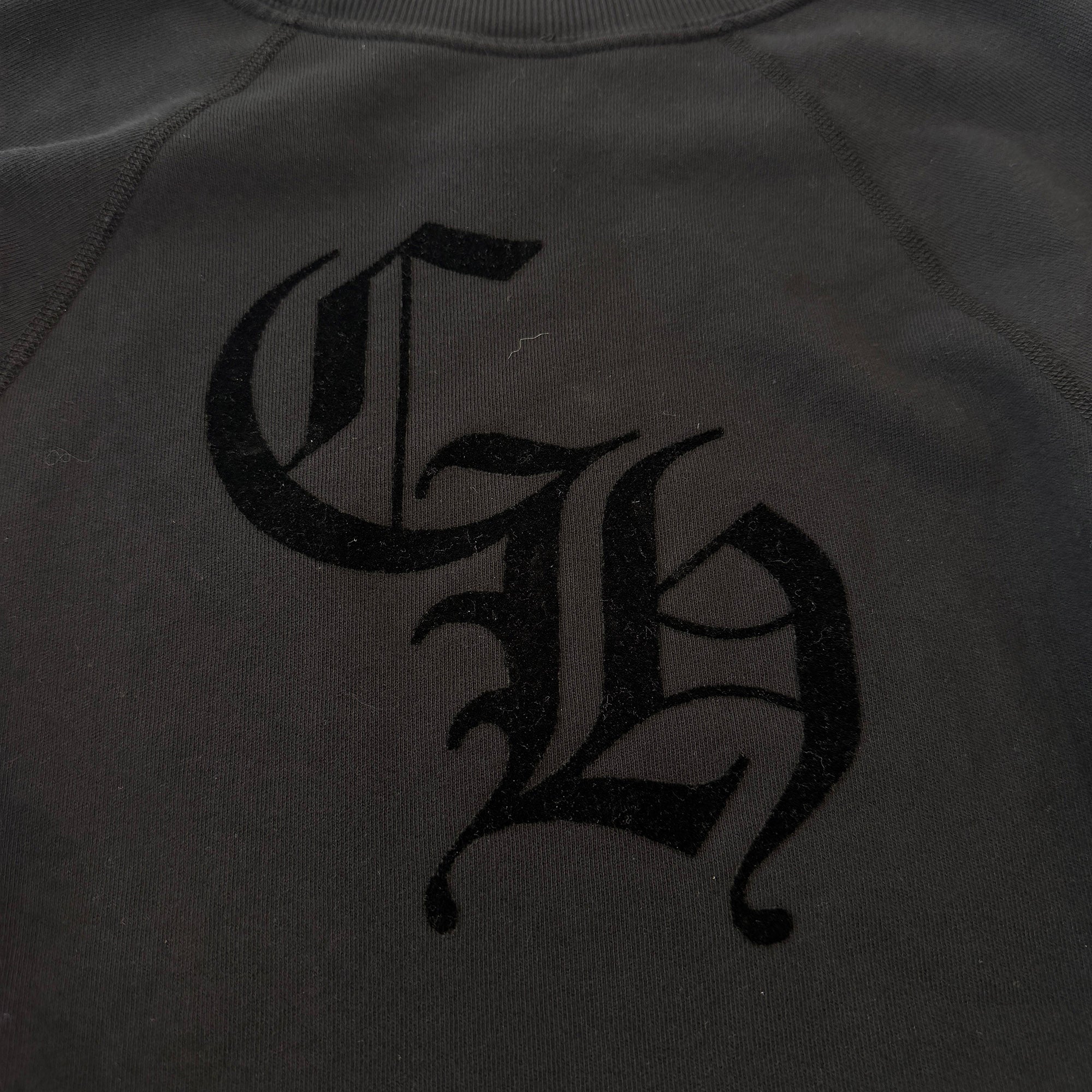 CHROME HEARTS Y NOT Cemetery Cross Flock Patch Sweat Shirt Size S クロムハーツ ワイノット セメタリークロス フロッキーパッチ スウェットシャツ サイズS