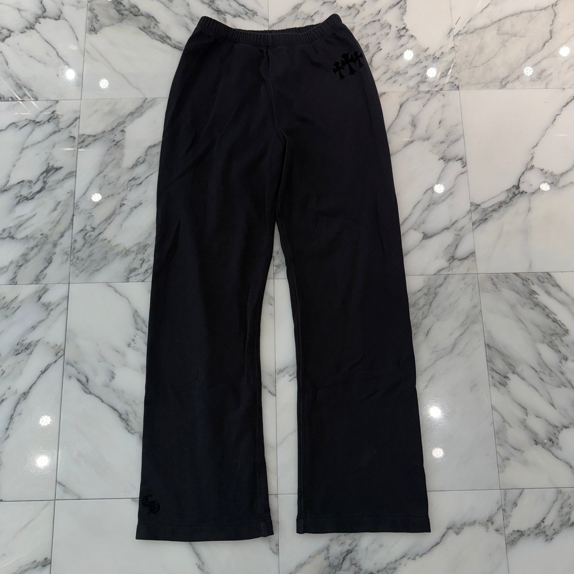 CHROME HEARTS Y NOT Cemetery Cross Flock Patch Sweat Pants Size M クロムハーツ ワイノット セメタリークロス フロッキーパッチ スウェットパンツ サイズM
