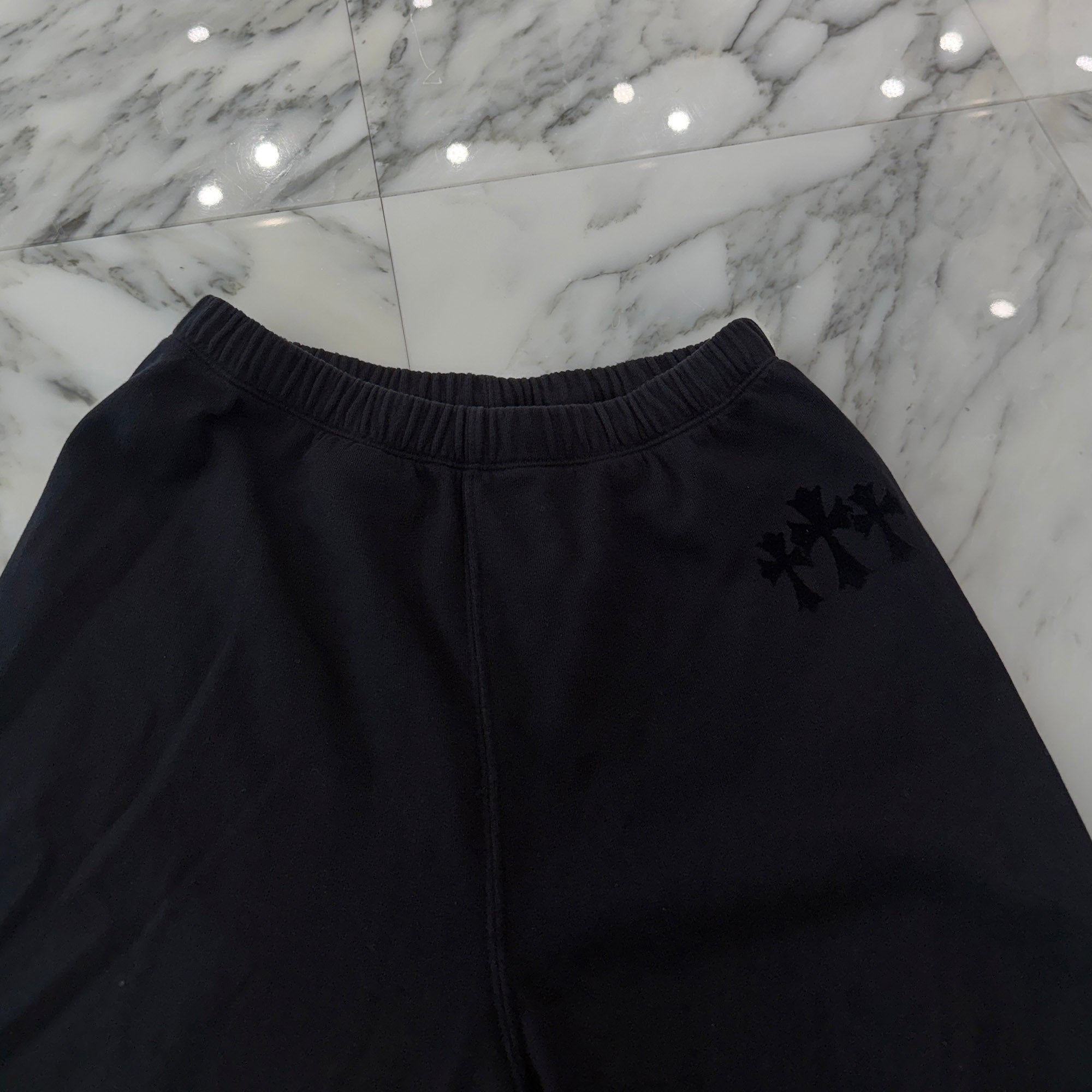 CHROME HEARTS Y NOT Cemetery Cross Flock Patch Sweat Pants Size M クロムハーツ ワイノット セメタリークロス フロッキーパッチ スウェットパンツ サイズM