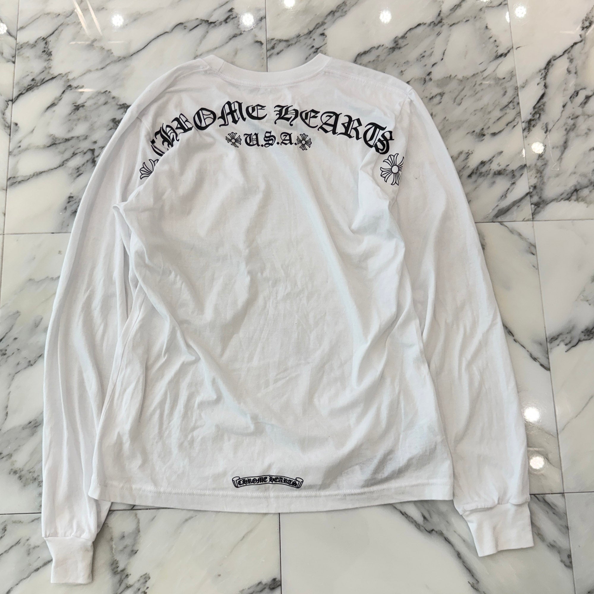 CHROME HEARTS Back Arch Logo USA Long Sleeve Tee Size M クロムハーツ バックアーチロゴ USA ロングスリーブTシャツ サイズM