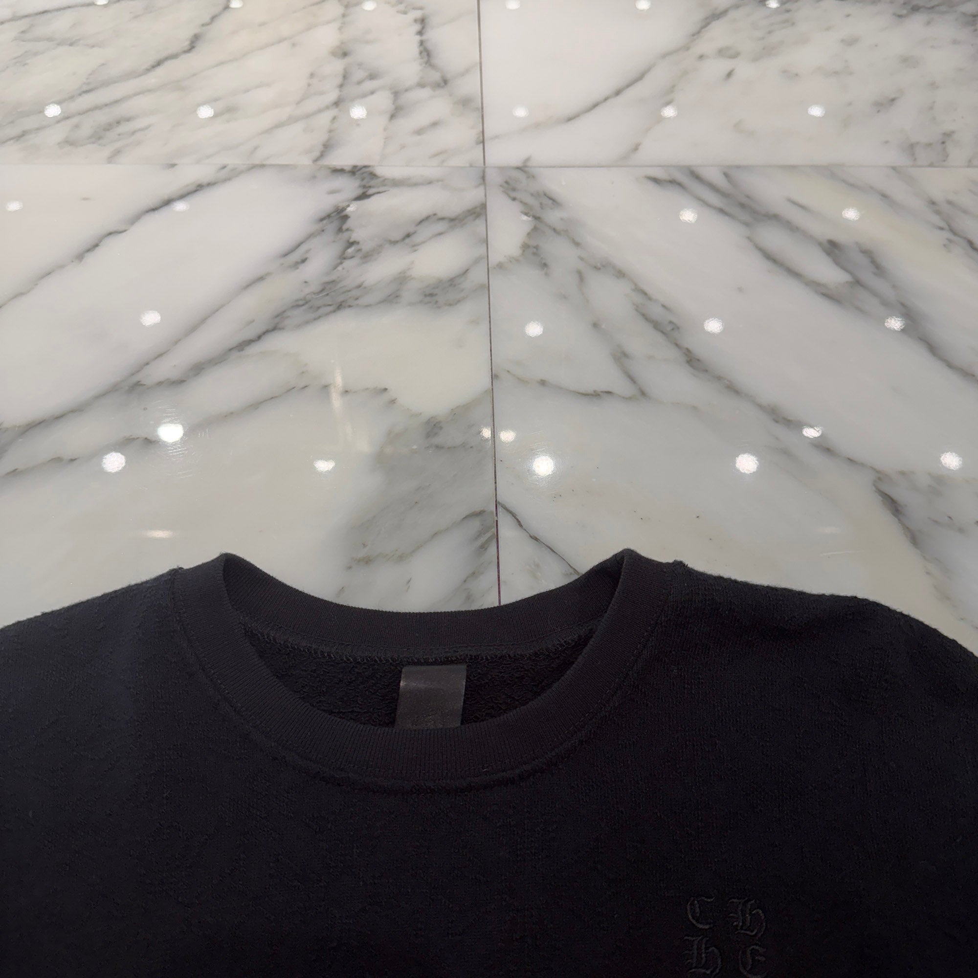 CHROME HEARTS Y NOT Vertical Logo Cropped Sweat Shirt Size XS クロムハーツ ワイノット ヴァーティカルロゴ クロップド スウェットシャツ Tシャツ サイズXS