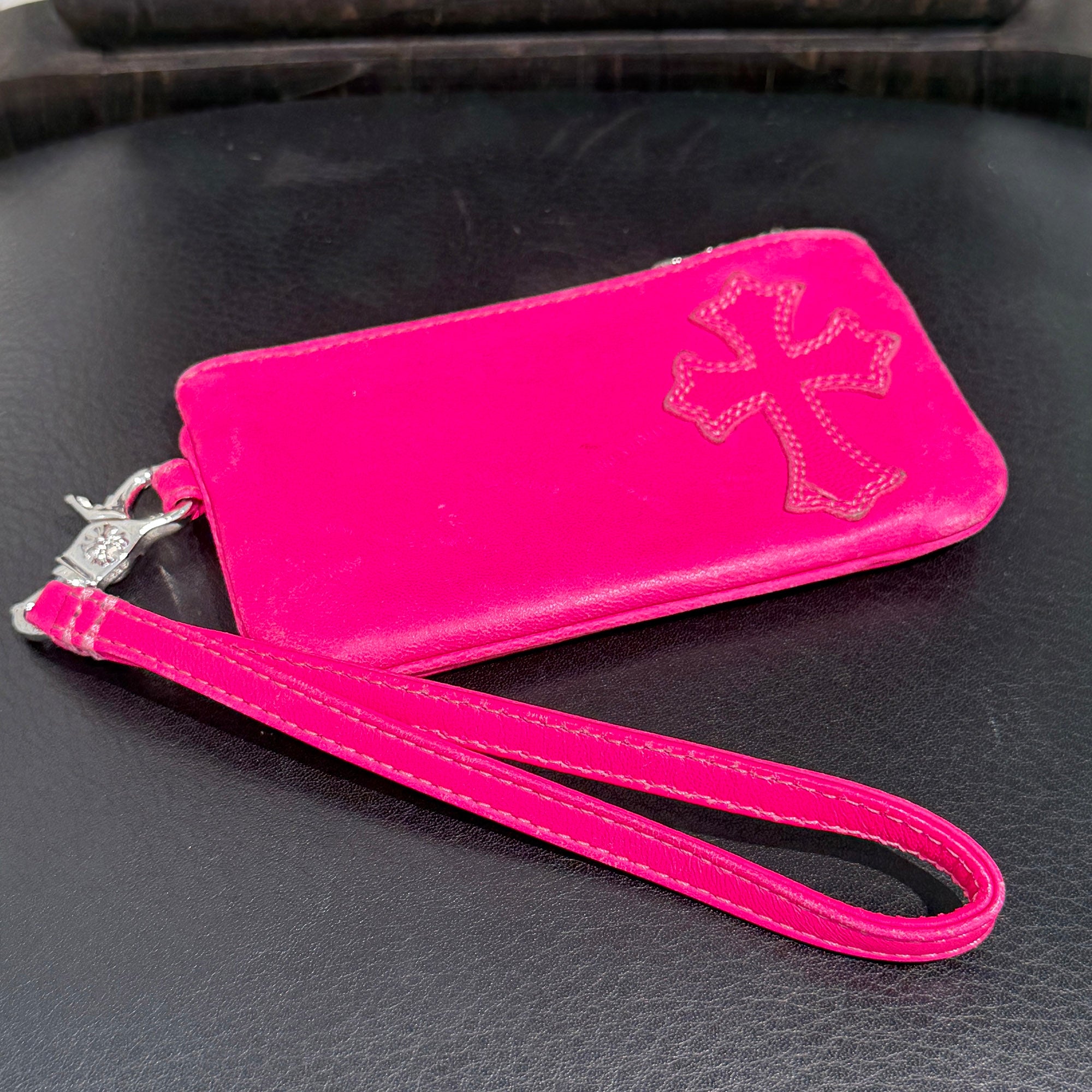 CHROME HEARTS Cross Leather Patch Zipper Tiny Change Purse Wallet クロムハーツ クロスレザーパッチ ジッパー タイニー チェンジパース ウォレット