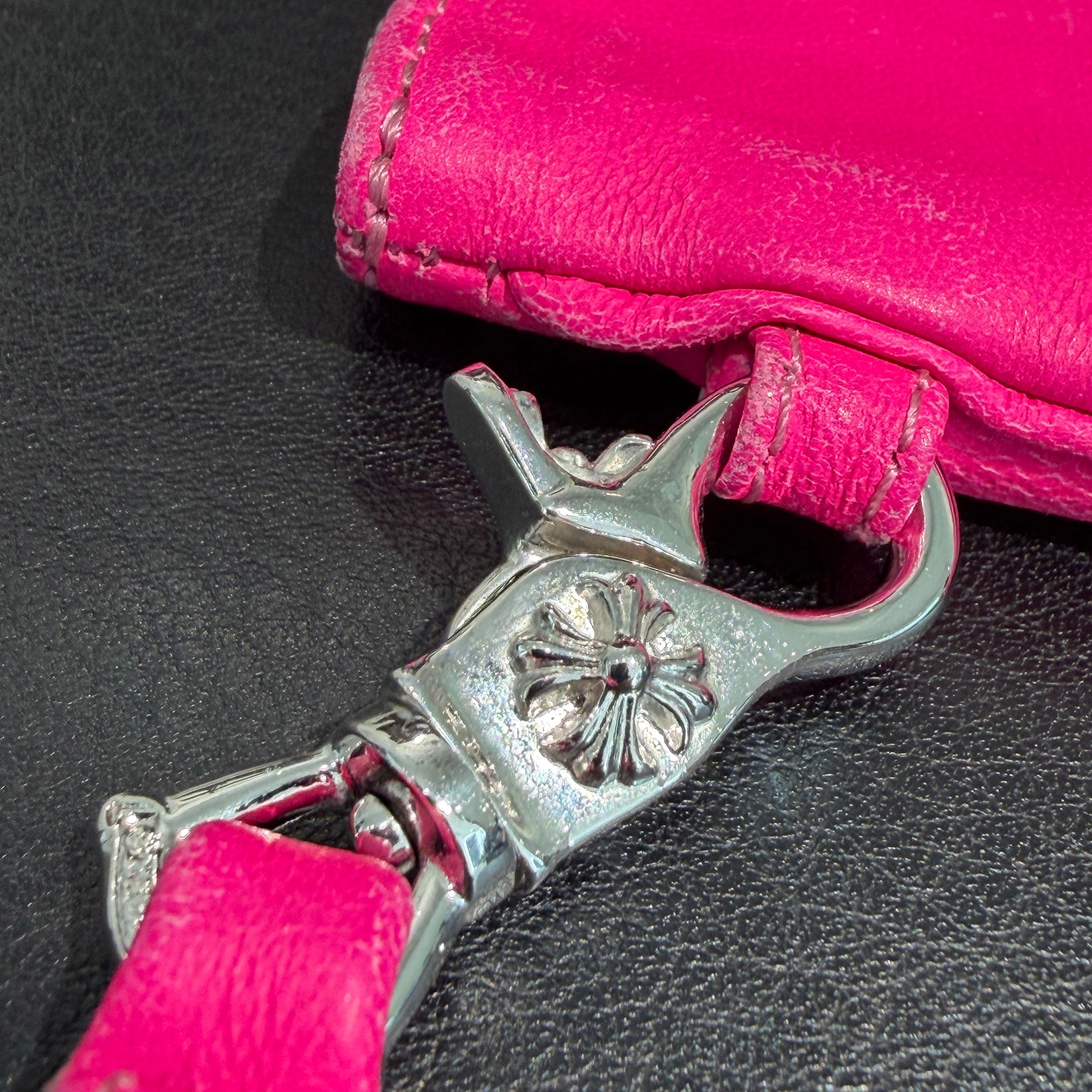 CHROME HEARTS Cross Leather Patch Zipper Tiny Change Purse Wallet クロムハーツ クロスレザーパッチ ジッパー タイニー チェンジパース ウォレット