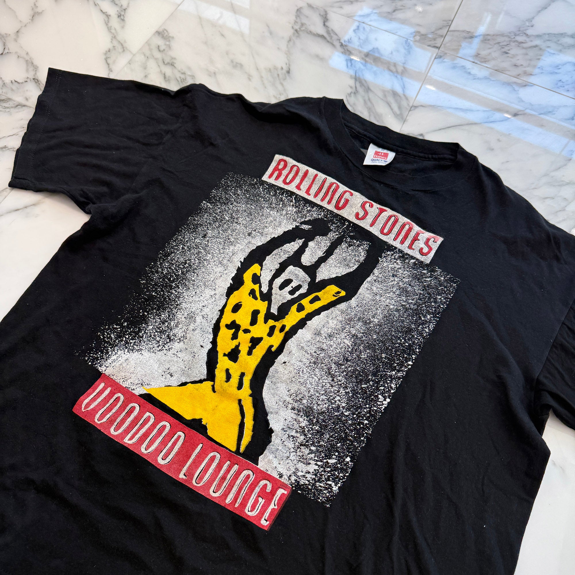 Vintage 90's The Rolling Stones "VOODOO LOUNGE BACK SPIKE TONGUE" Hanes S/S Tee Size XL ヴィンテージ 90's ローリング・ストーンズ "ブードゥー・ラウンジ・バック・スパイク・タング" ヘインズ社製 Tシャツ サイズXL