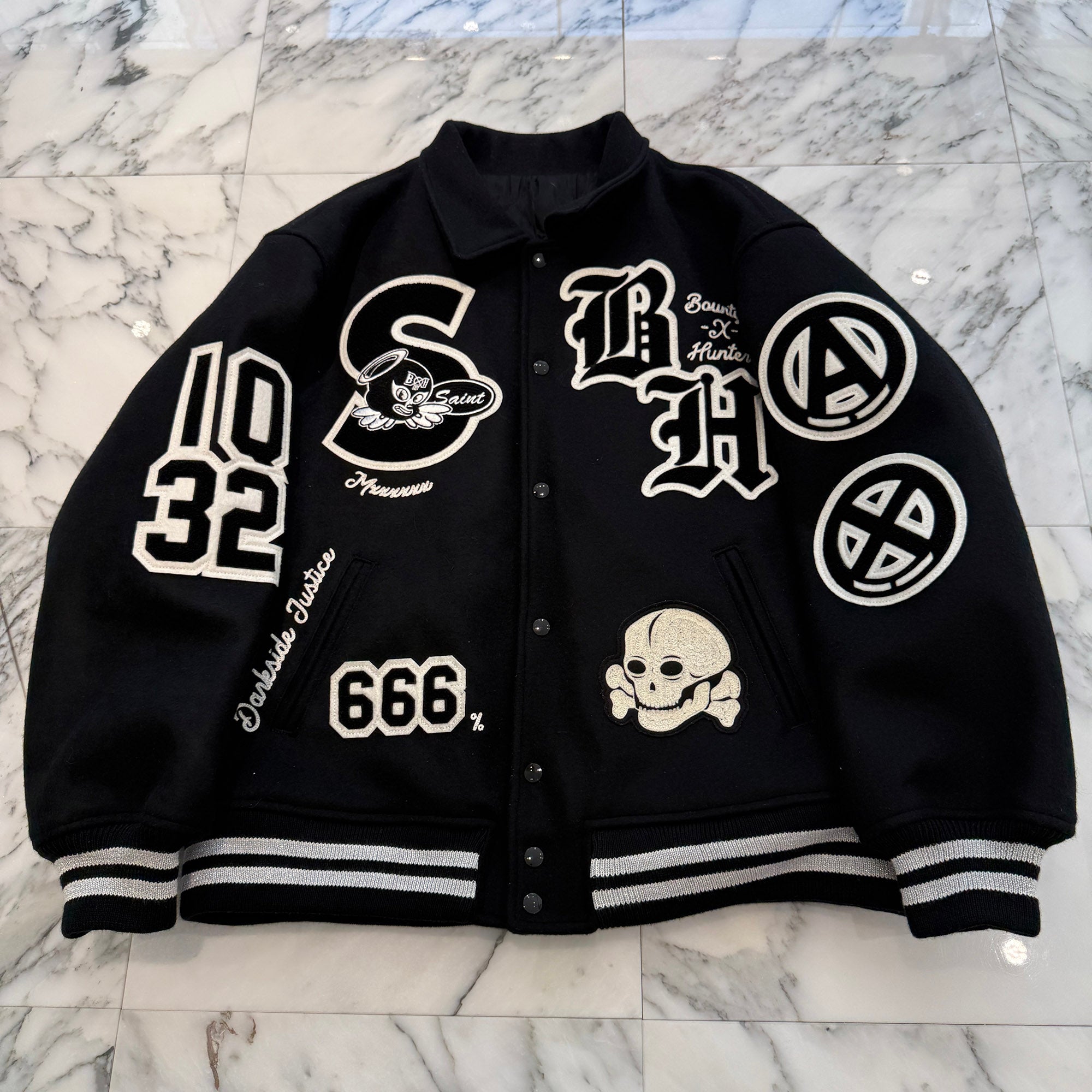 SAINT Mxxxxxx × BOUNTY HUNTER 2026SS SNT HUNTER Varsity Jacket SM-MK8-0000-C34 Size XXL セントマイケル×バウンティーハンター セントハンター バーシティジャケット サイズXXL