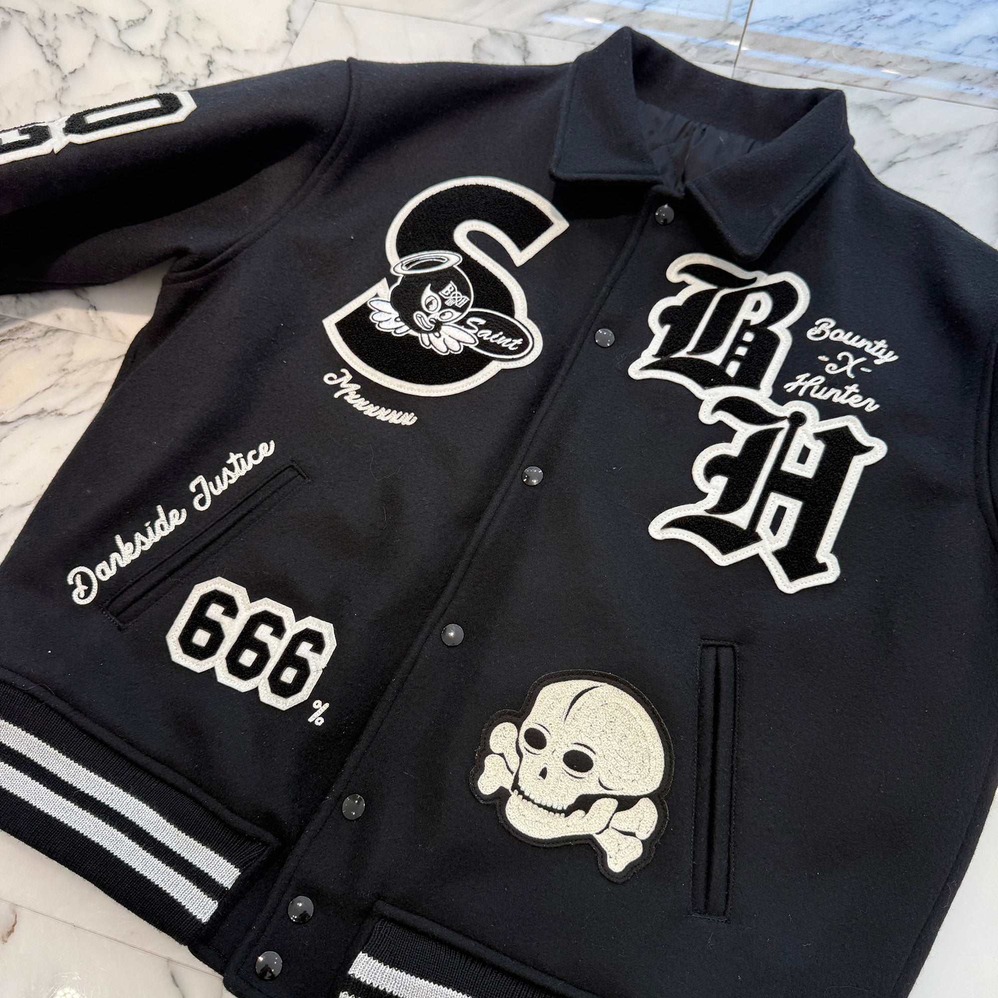 SAINT Mxxxxxx × BOUNTY HUNTER 2026SS SNT HUNTER Varsity Jacket SM-MK8-0000-C34 Size XXL セントマイケル×バウンティーハンター セントハンター バーシティジャケット サイズXXL