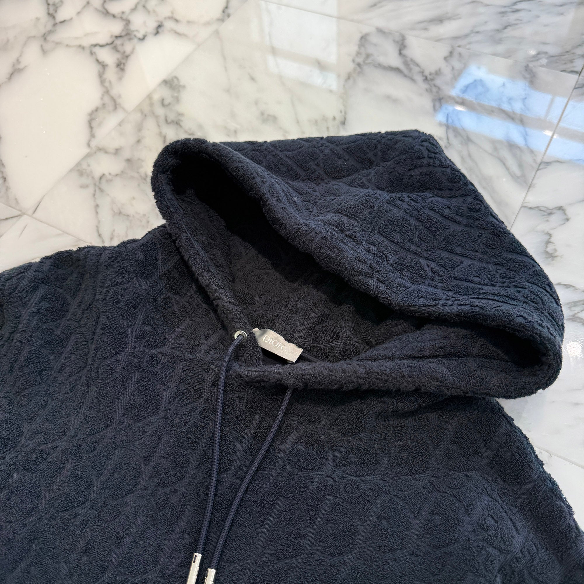 DIOR 2022SS Oblique Terry Cotton Jacquard Pullover Hoodie 113J631A0684 Size L ディオール オブリーク テリー コットン ジャカード プルオーバーフーディ サイズL