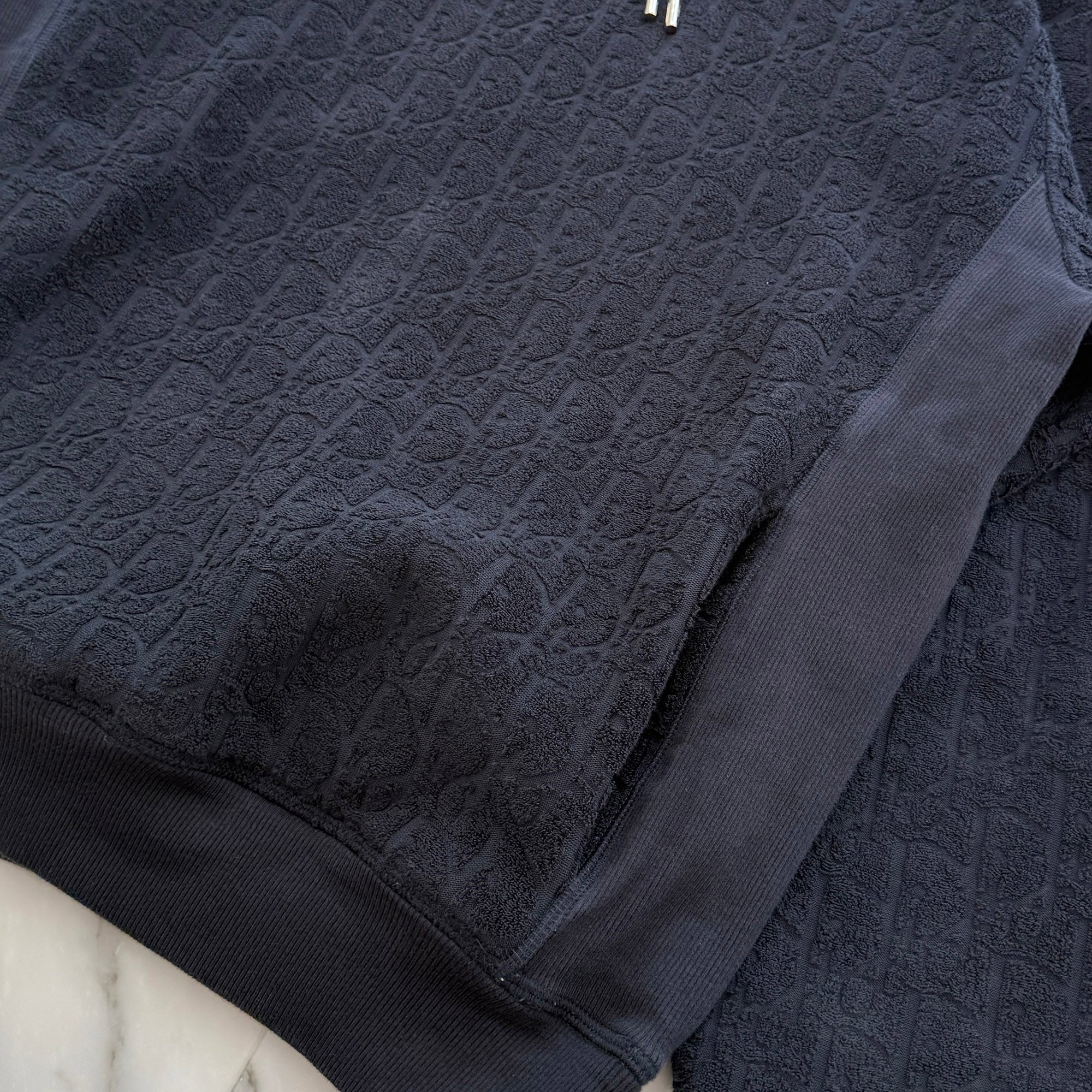 DIOR 2022SS Oblique Terry Cotton Jacquard Pullover Hoodie 113J631A0684 Size L ディオール オブリーク テリー コットン ジャカード プルオーバーフーディ サイズL