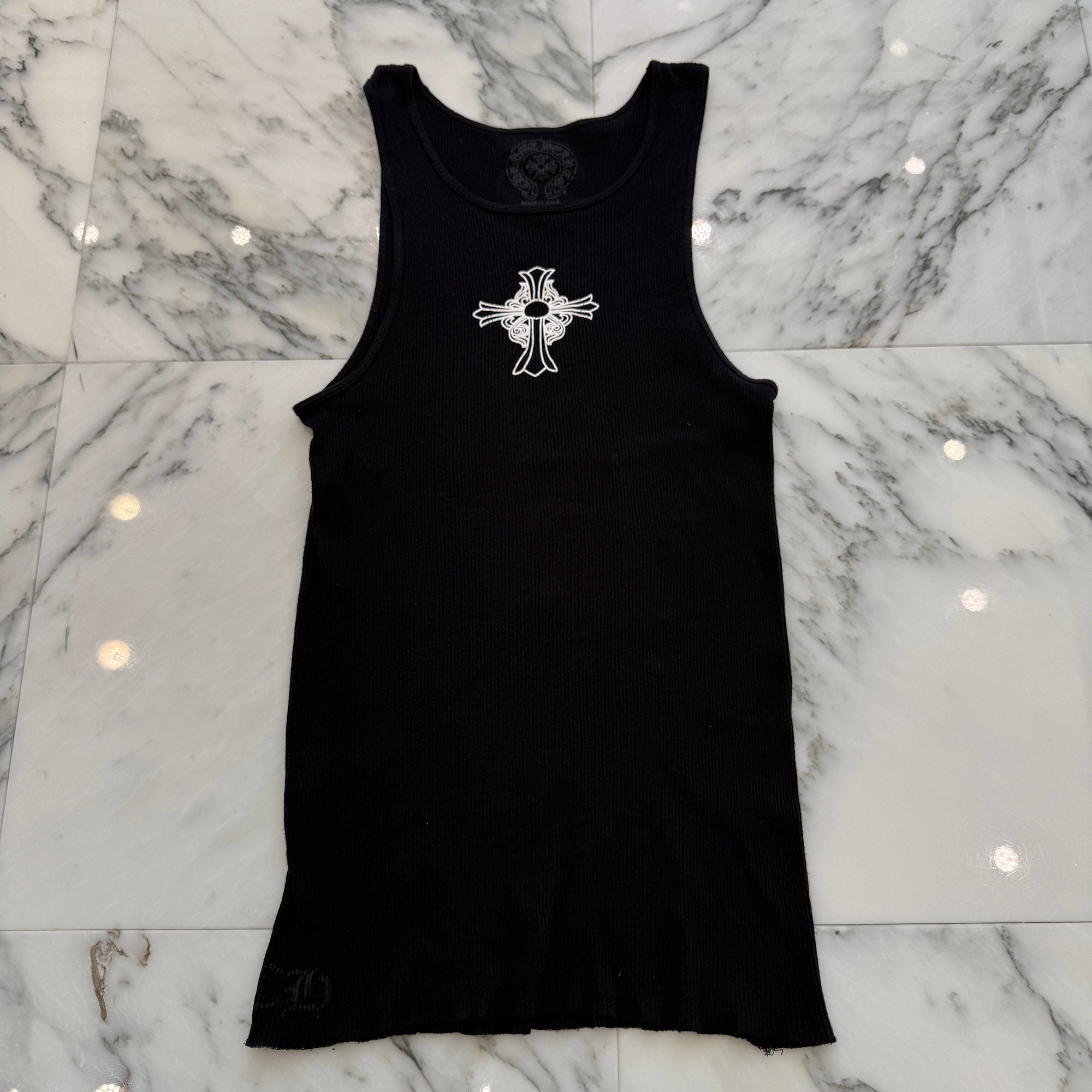 CHROME HEARTS Hairy Cross Rib Tank Top Size L クロムハーツ ヘイリークロス リブ タンクトップ サイズL