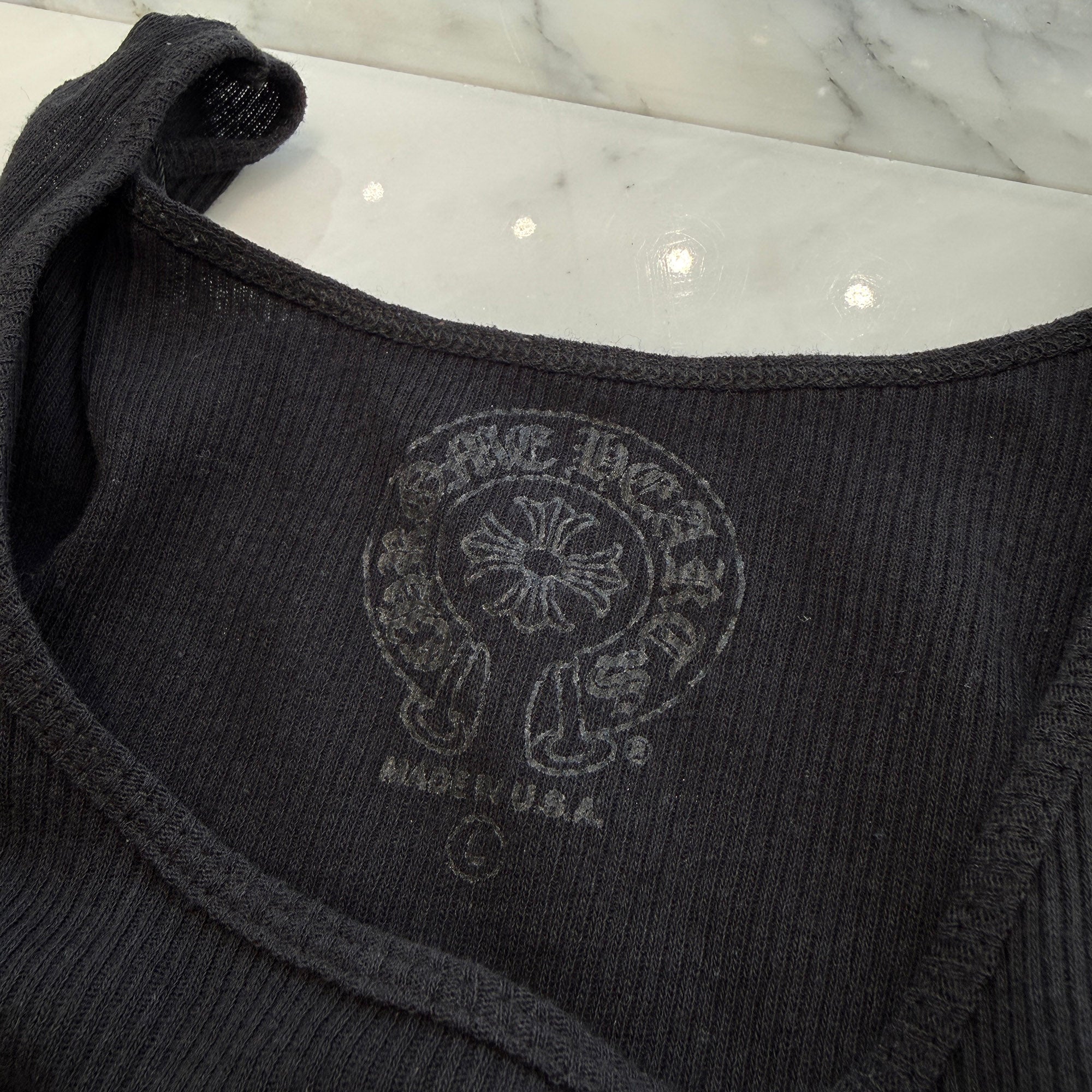 CHROME HEARTS Hairy Cross Rib Tank Top Size L クロムハーツ ヘイリークロス リブ タンクトップ サイズL